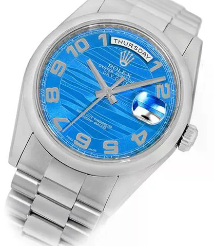 Rolex Day-Date 36 118206 36mm Platinum Blue