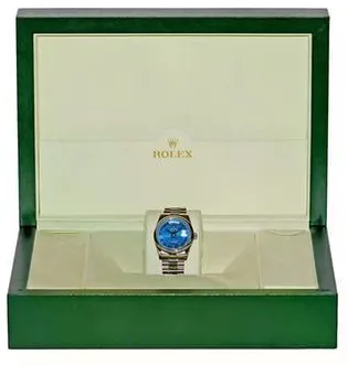 Rolex Day-Date 36 118206 36mm Platinum Blue 4