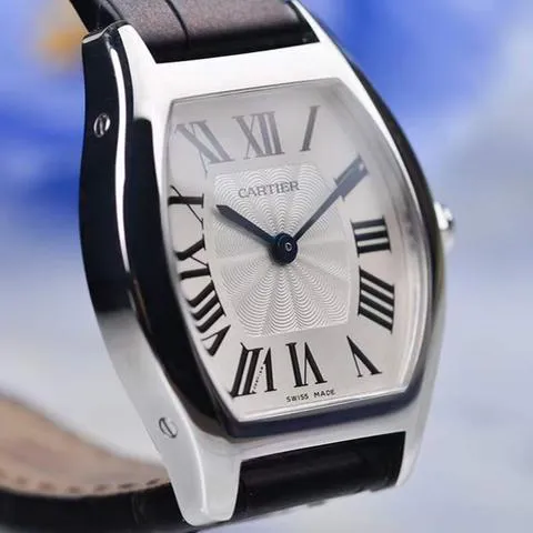 Cartier Tortue W1556361 24mm White gold Silver