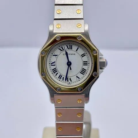 Cartier Santos 0907 25mm Yellow gold and Stainless steel White 2