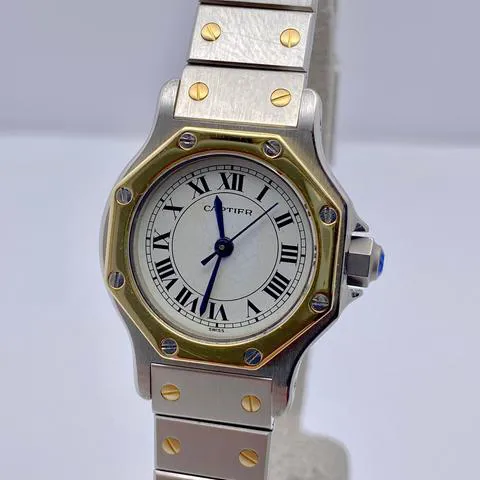 Cartier Santos 0907 25mm Yellow gold and Stainless steel White 3