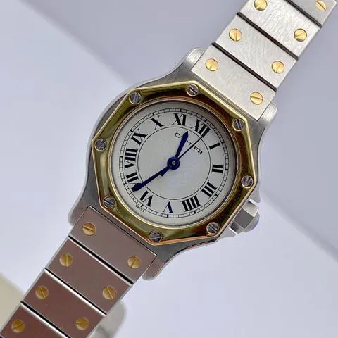 Cartier Santos 0907 25mm Yellow gold and Stainless steel White 9