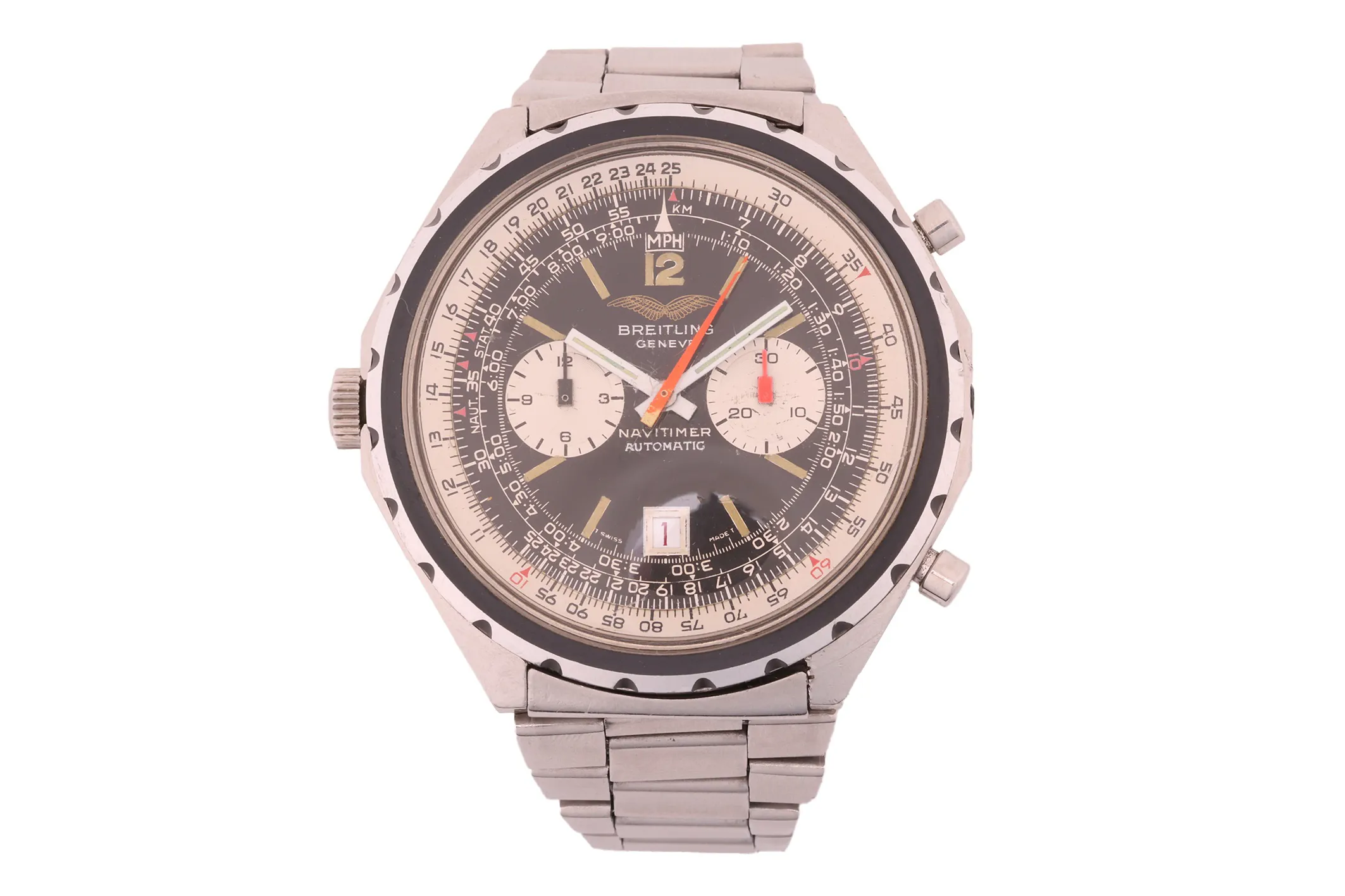 Breitling Navitimer Chrono-Matic 1806 48mm Stainless steel Black with silver