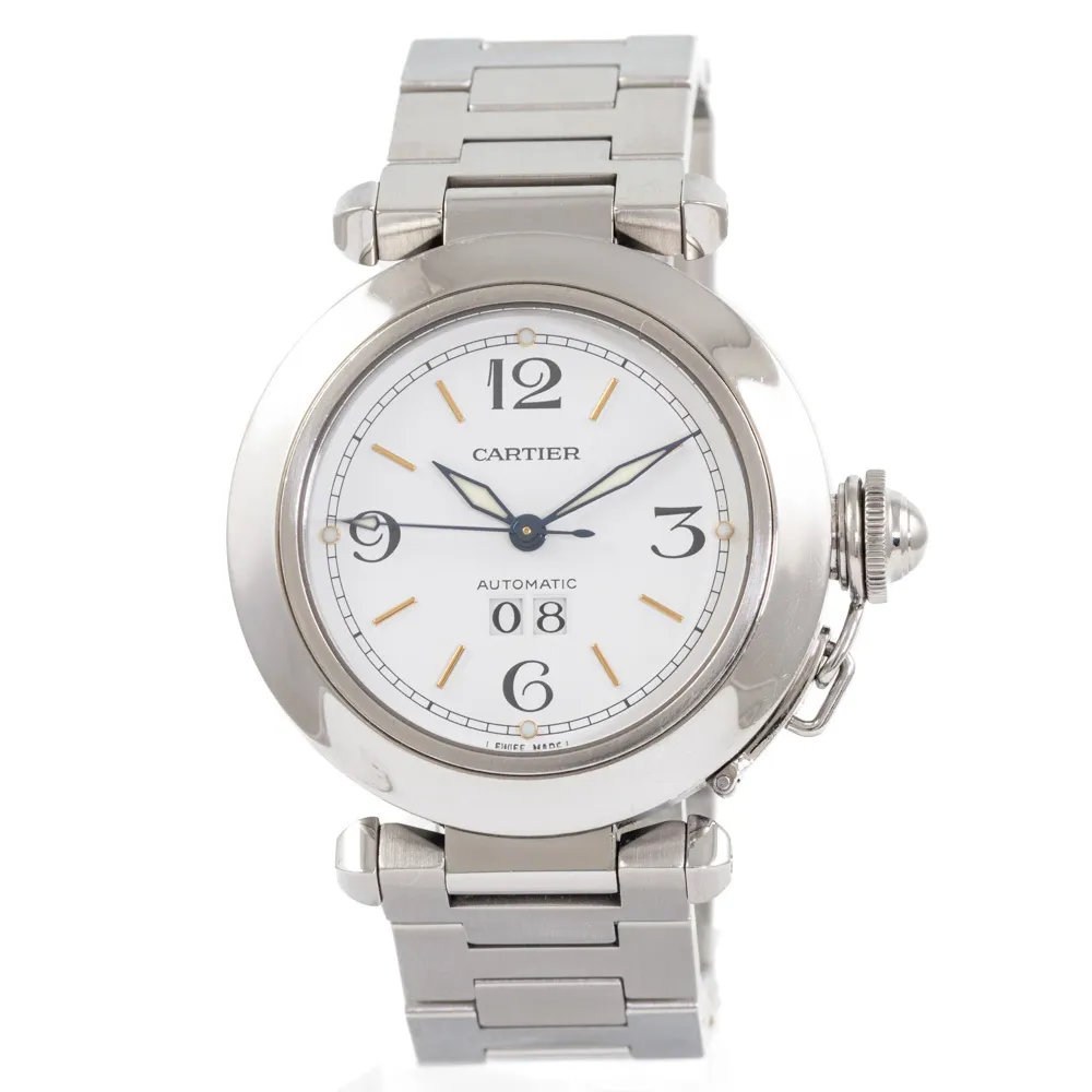 Cartier Pasha C 2475 35mm Stainless steel White