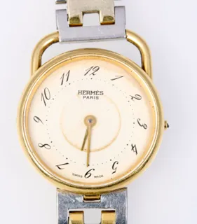 Hermès Arceau Yellow gold and Stainless steel Cream