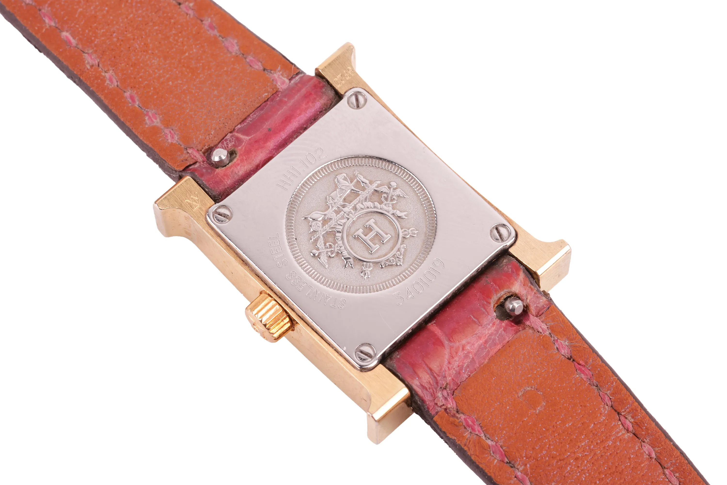 Hermès Heure H HH1.102 17mm Stainless steel and Gilt-metal Silver 2