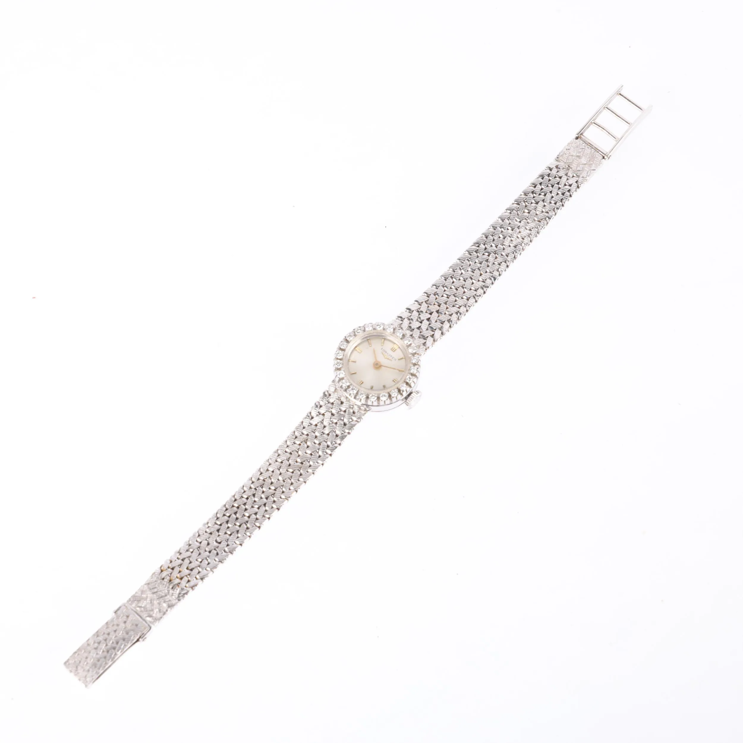 Longines 17mm White gold and diamond Silver 1