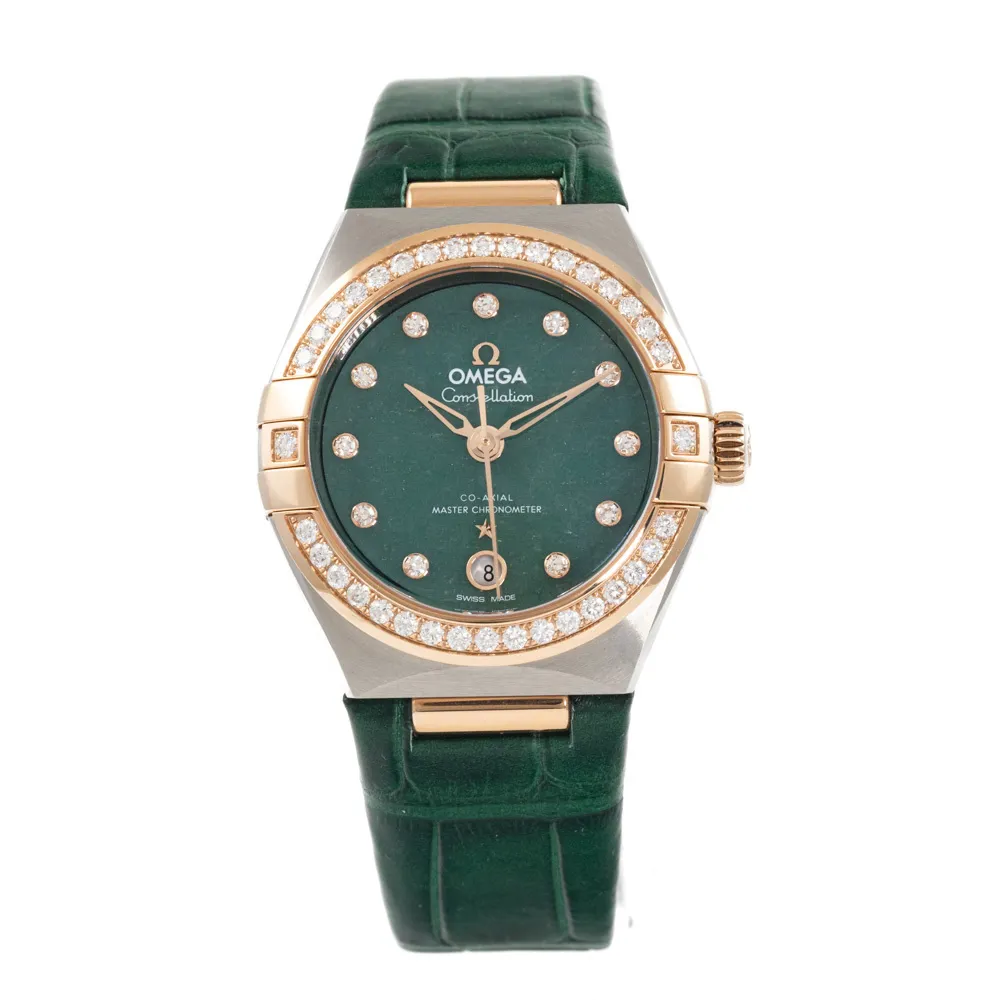 Omega Constellation 131.28.29.20.99.001 29mm Stainless steel, rose gold and diamond-set Green