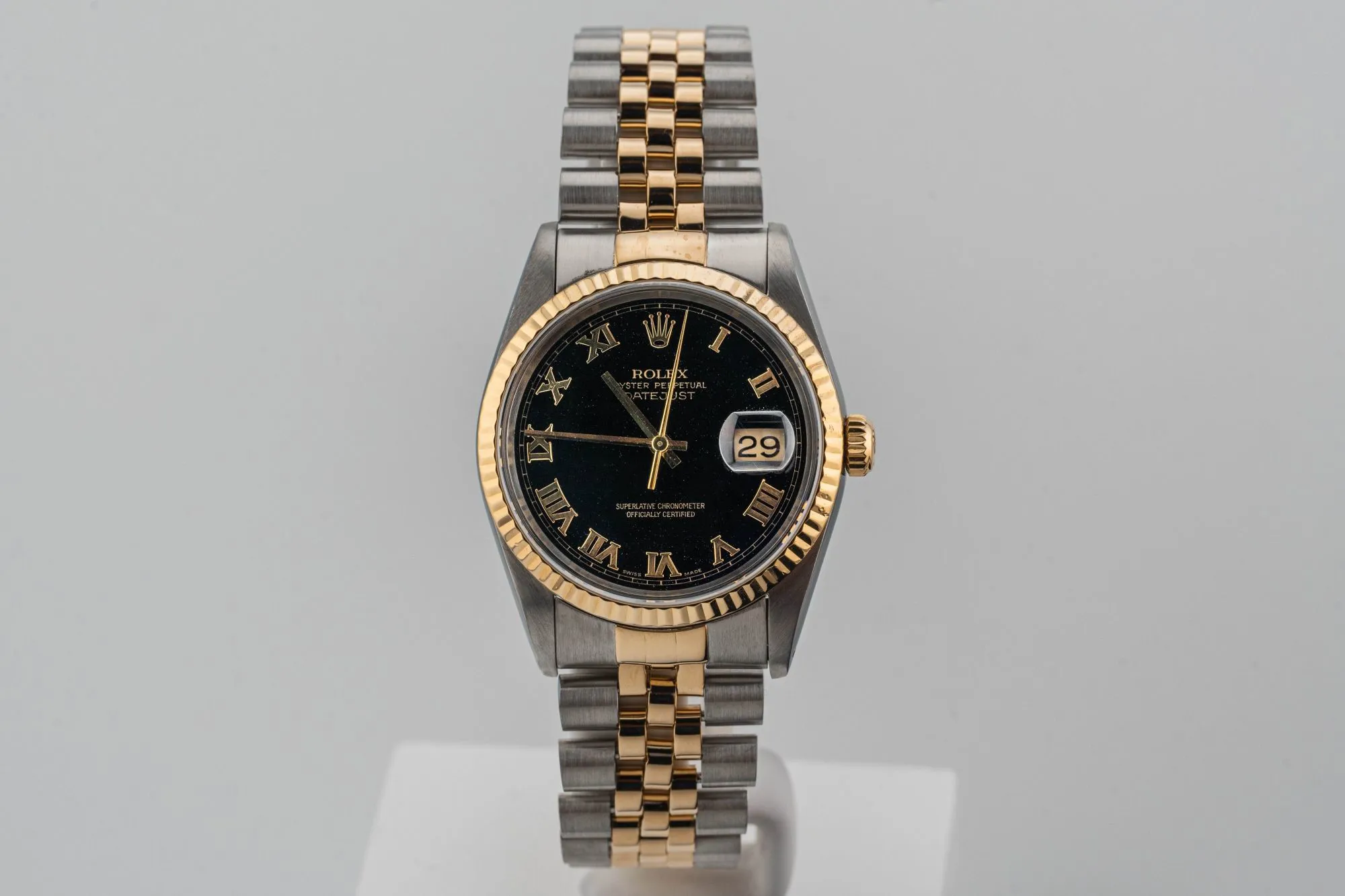 Rolex Datejust 16233 36mm Yellow gold and stainless steel Black