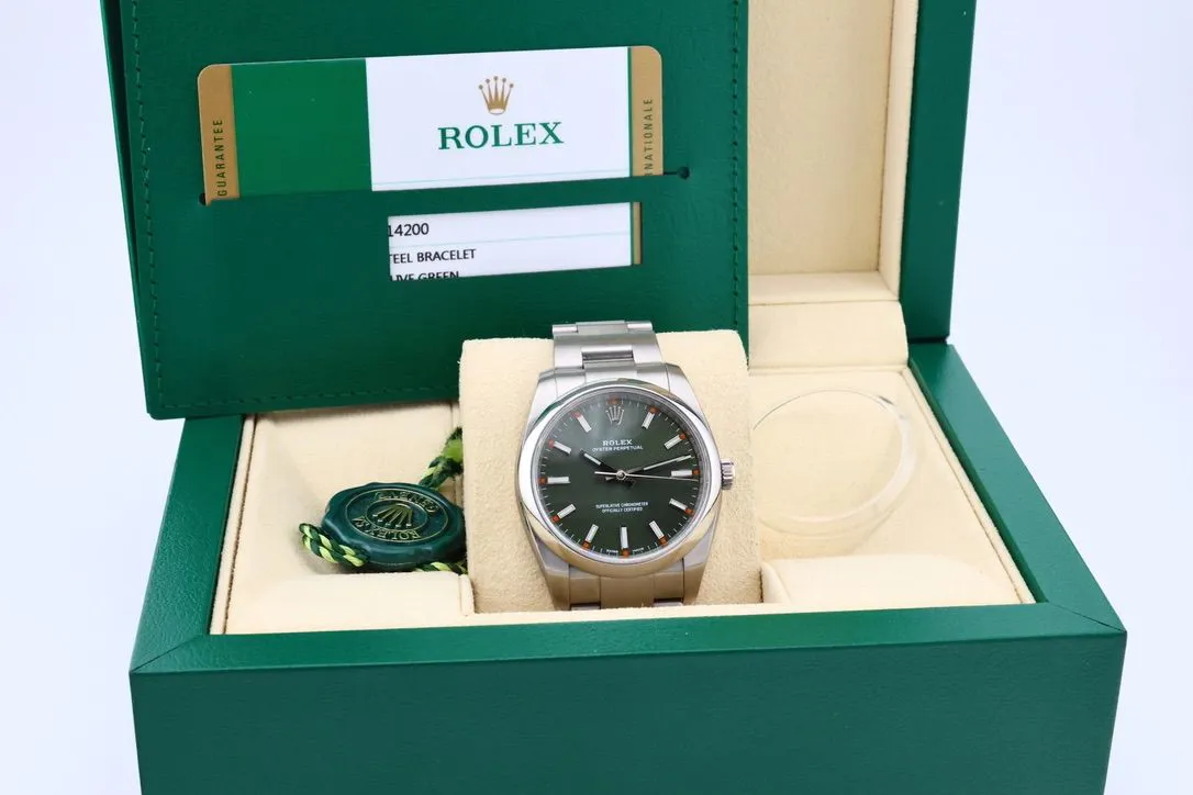Rolex Oyster Perpetual 114200 34mm Stainless steel Green 15