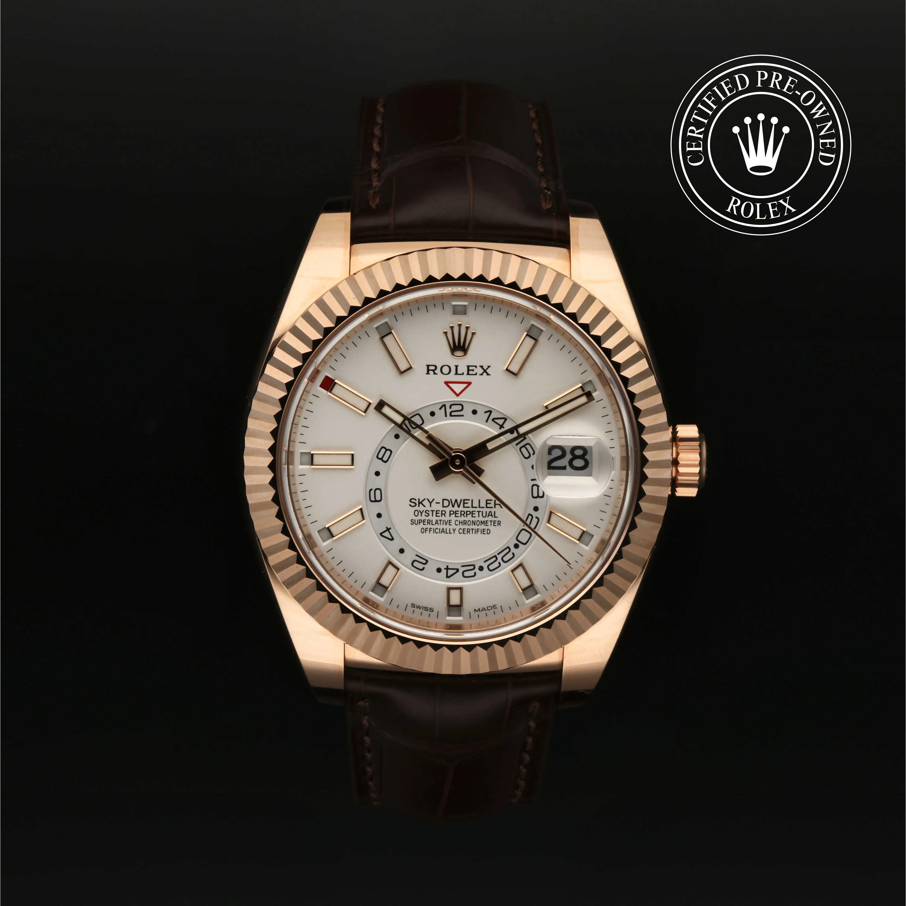 Rolex Sky-Dweller 326135 42mm Rose gold White