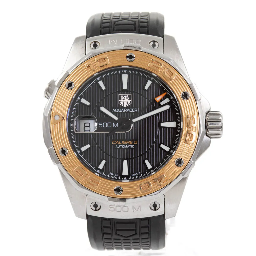 TAG Heuer Aquaracer WAJ2150 43mm Stainless steel and rose gold Black