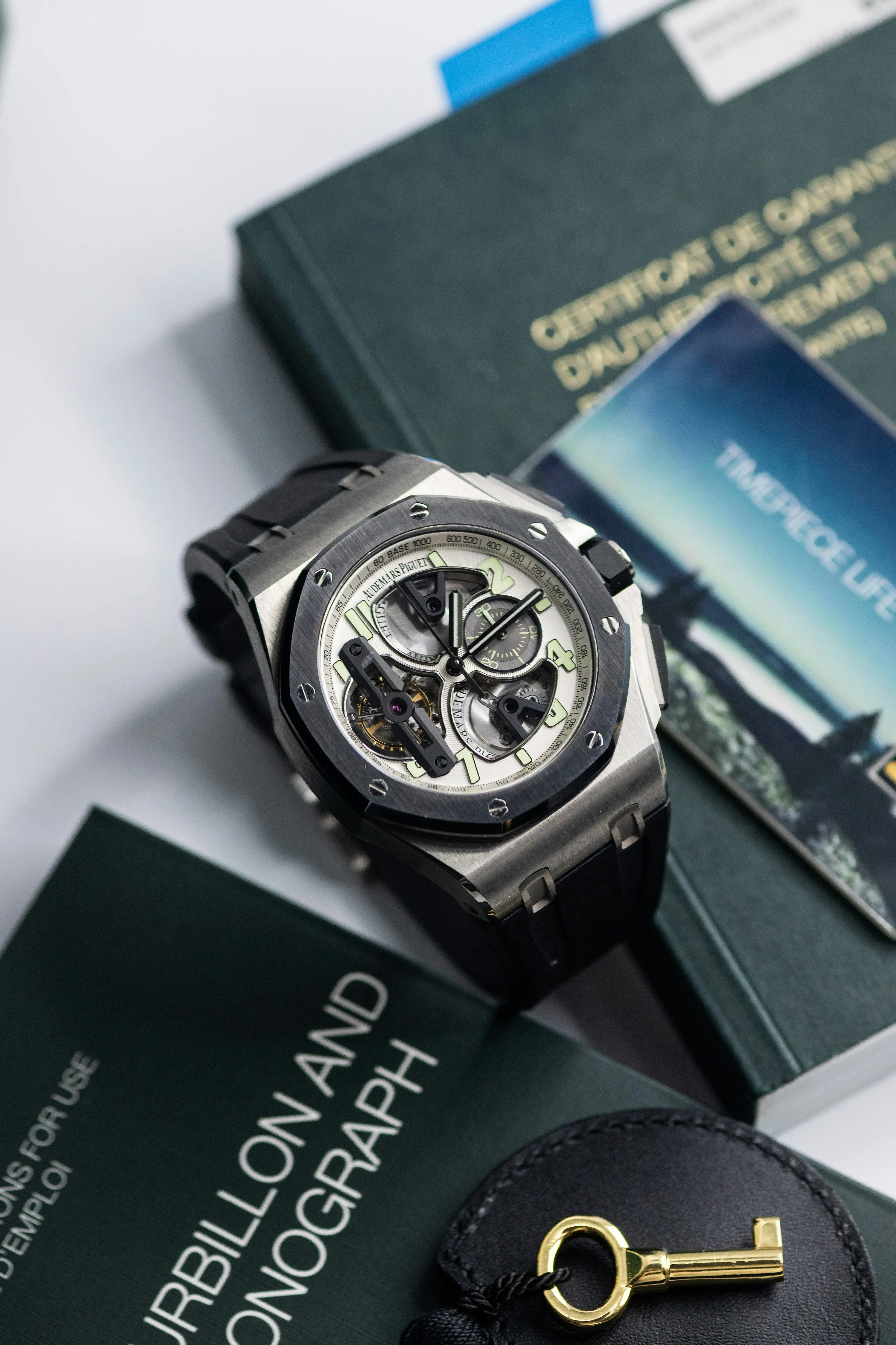 Audemars Piguet Royal Oak Offshore Tourbillon  26387IO.OO.D002CA.01 44mm Ceramic and Titanium Silver 12