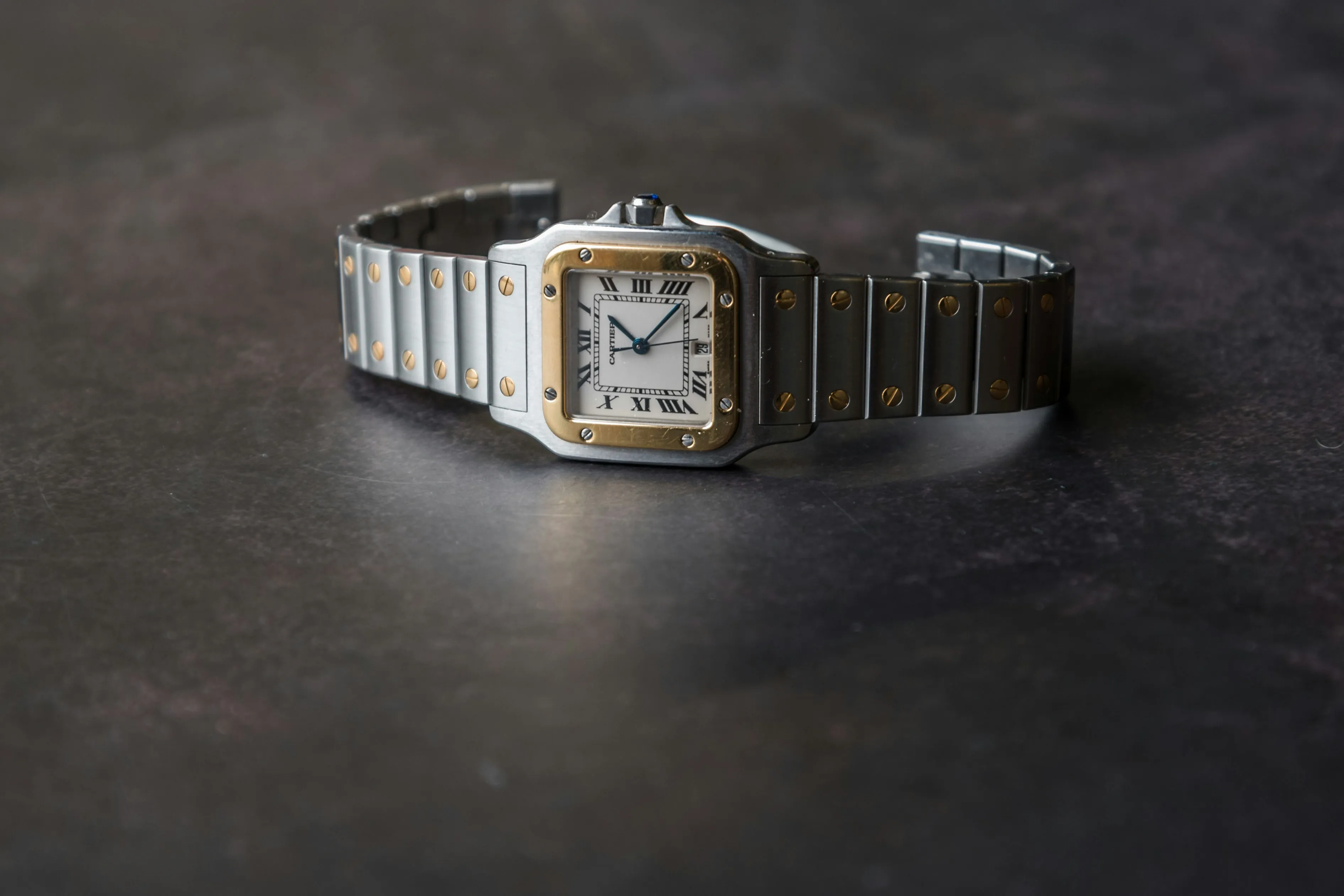 Cartier Santos Galbée 1566 29mm Yellow gold and Stainless steel White