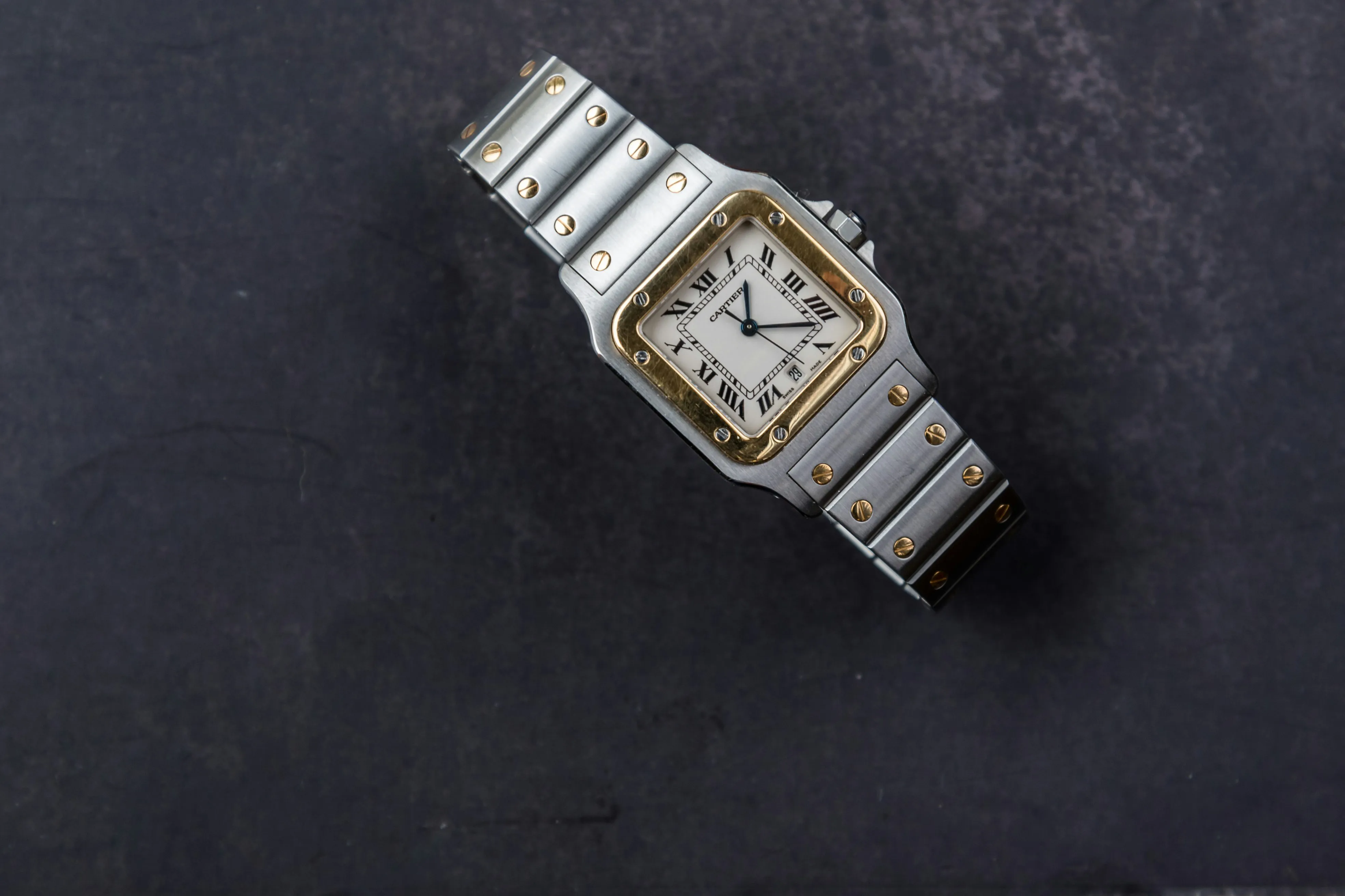 Cartier Santos Galbée 1566 29mm Yellow gold and Stainless steel White 1