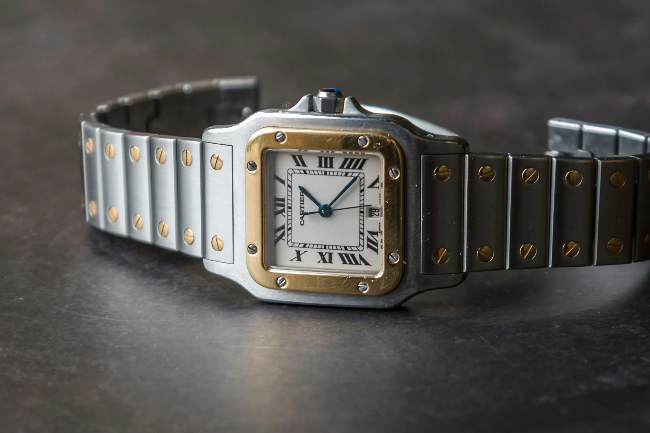 Cartier Santos Galbée 1566 29mm Yellow gold and Stainless steel White 3