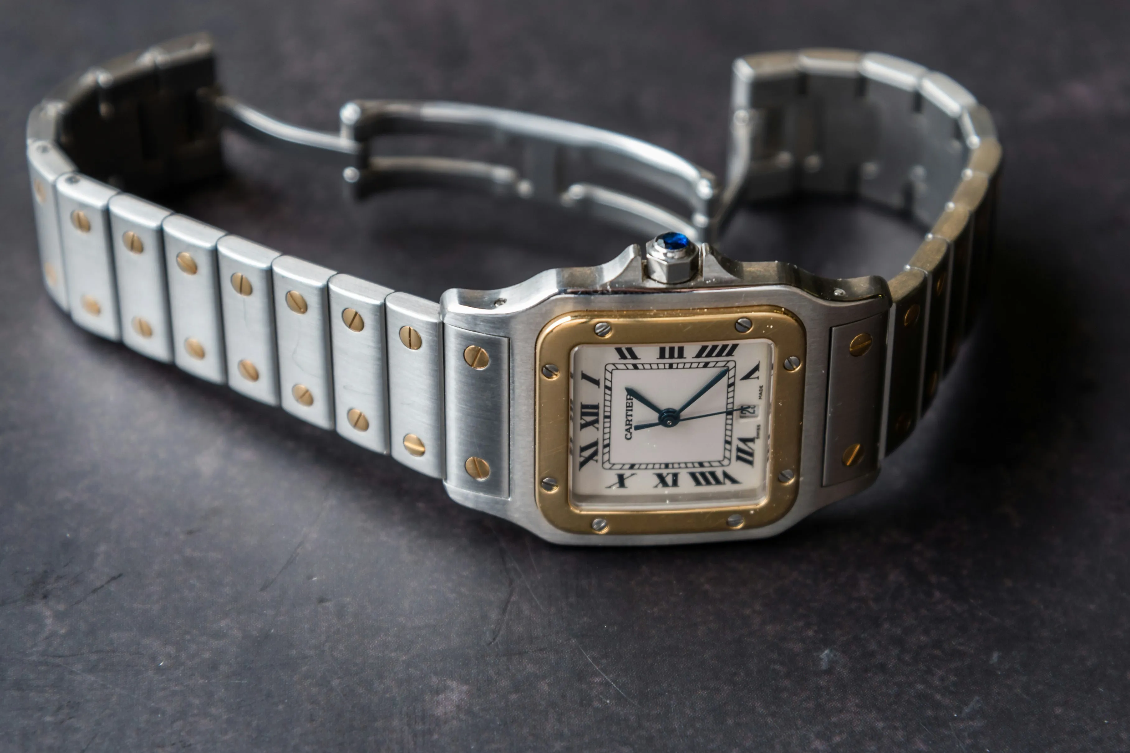 Cartier Santos Galbée 1566 29mm Yellow gold and Stainless steel White 4