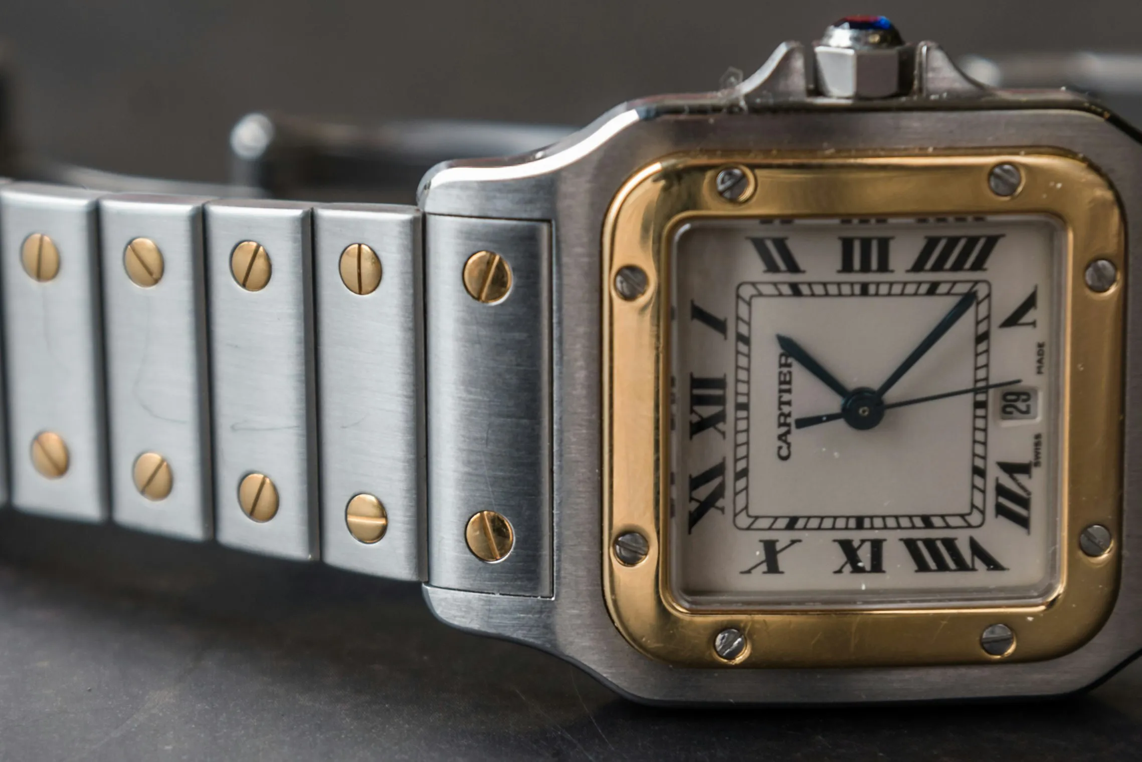 Cartier Santos Galbée 1566 29mm Yellow gold and Stainless steel White 7