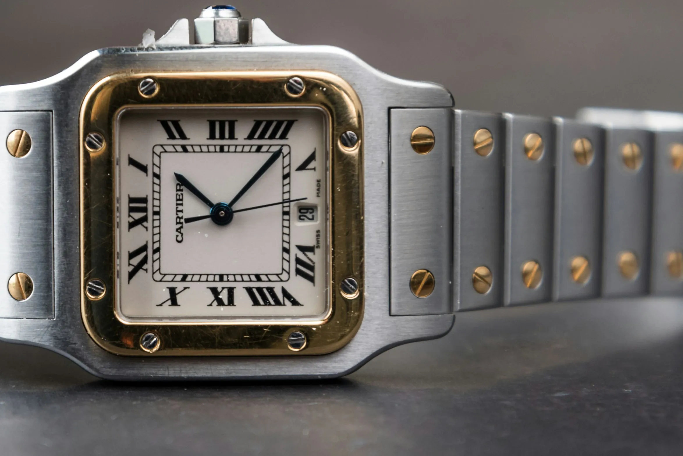 Cartier Santos Galbée 1566 29mm Yellow gold and Stainless steel White 8