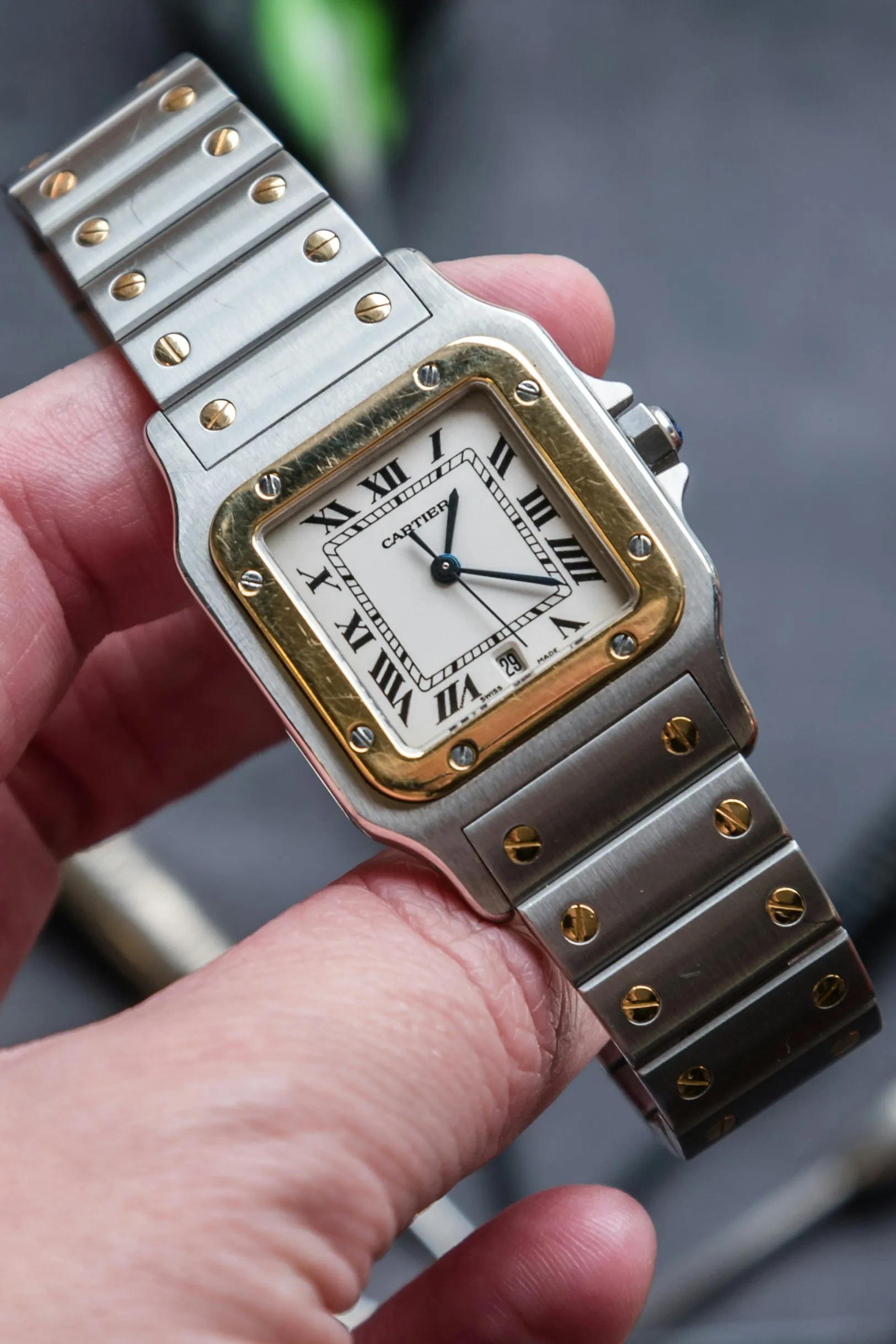 Cartier Santos Galbée 1566 29mm Yellow gold and Stainless steel White 15