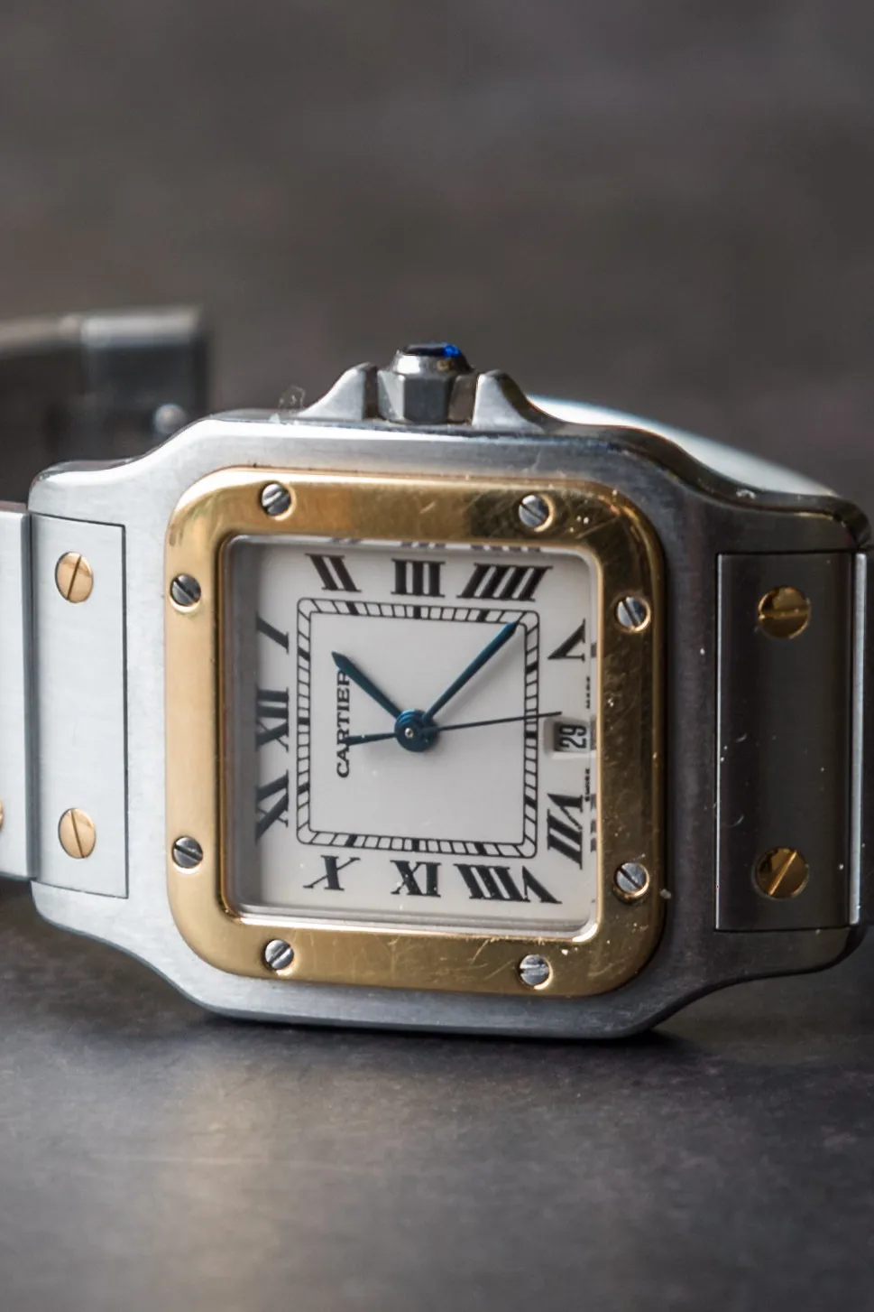 Cartier Santos Galbée 1566 29mm Yellow gold and Stainless steel White 17