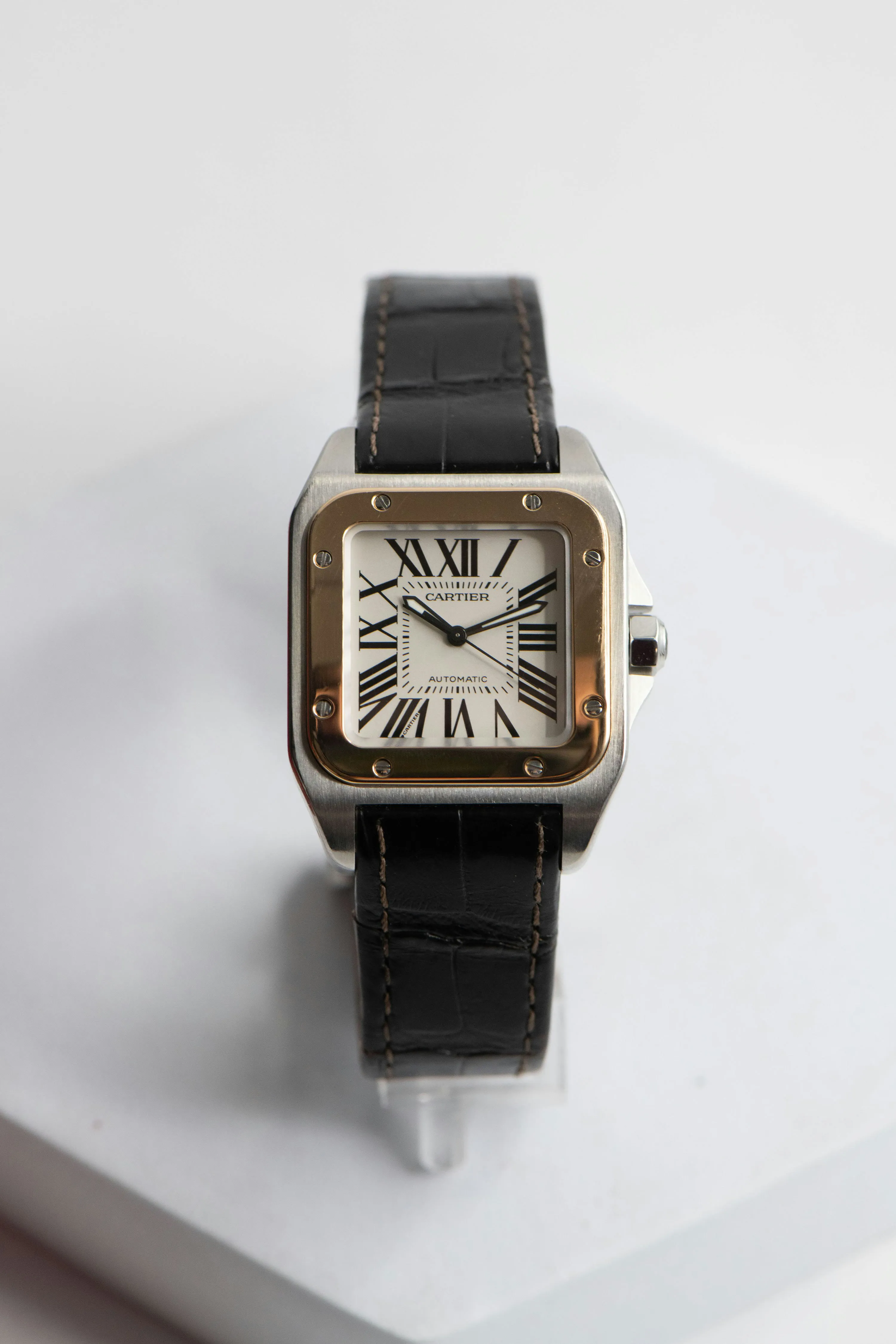 Cartier Santos 100 2878 33mm Rose gold and Stainless steel White 6