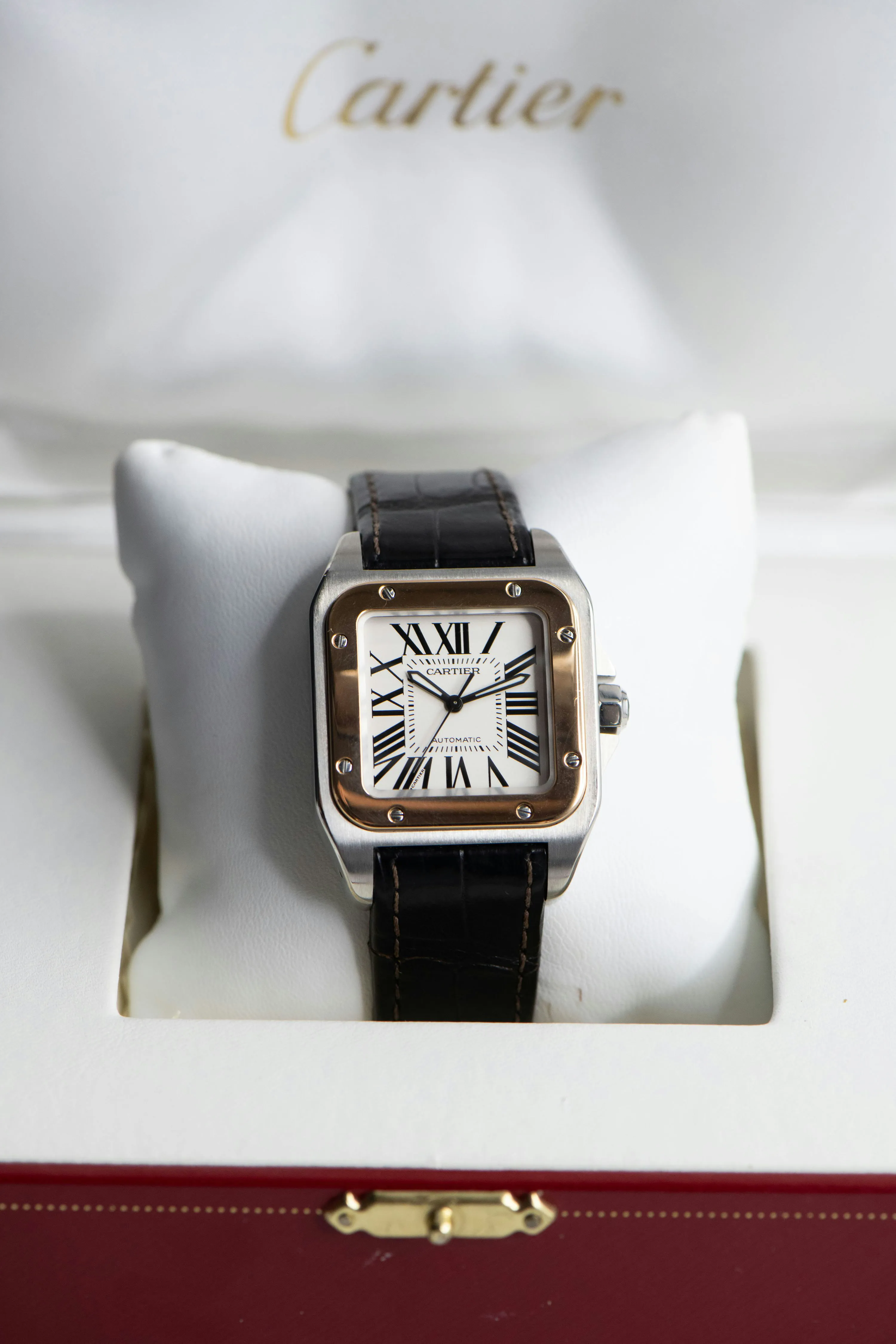 Cartier Santos 100 2878 33mm Rose gold and Stainless steel White 7