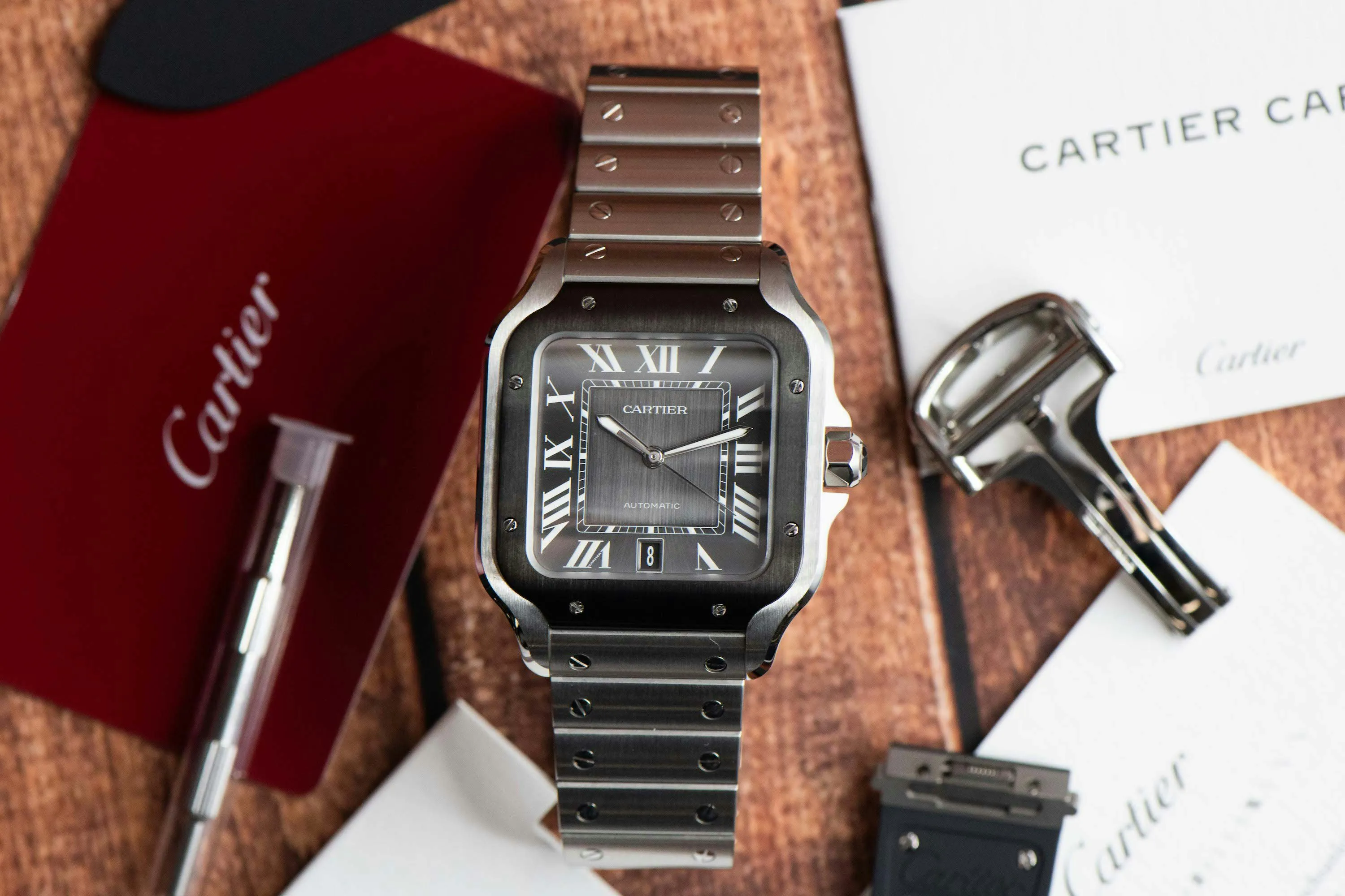 Cartier Santos WSSA0037 39mm Stainless steel Gray 5