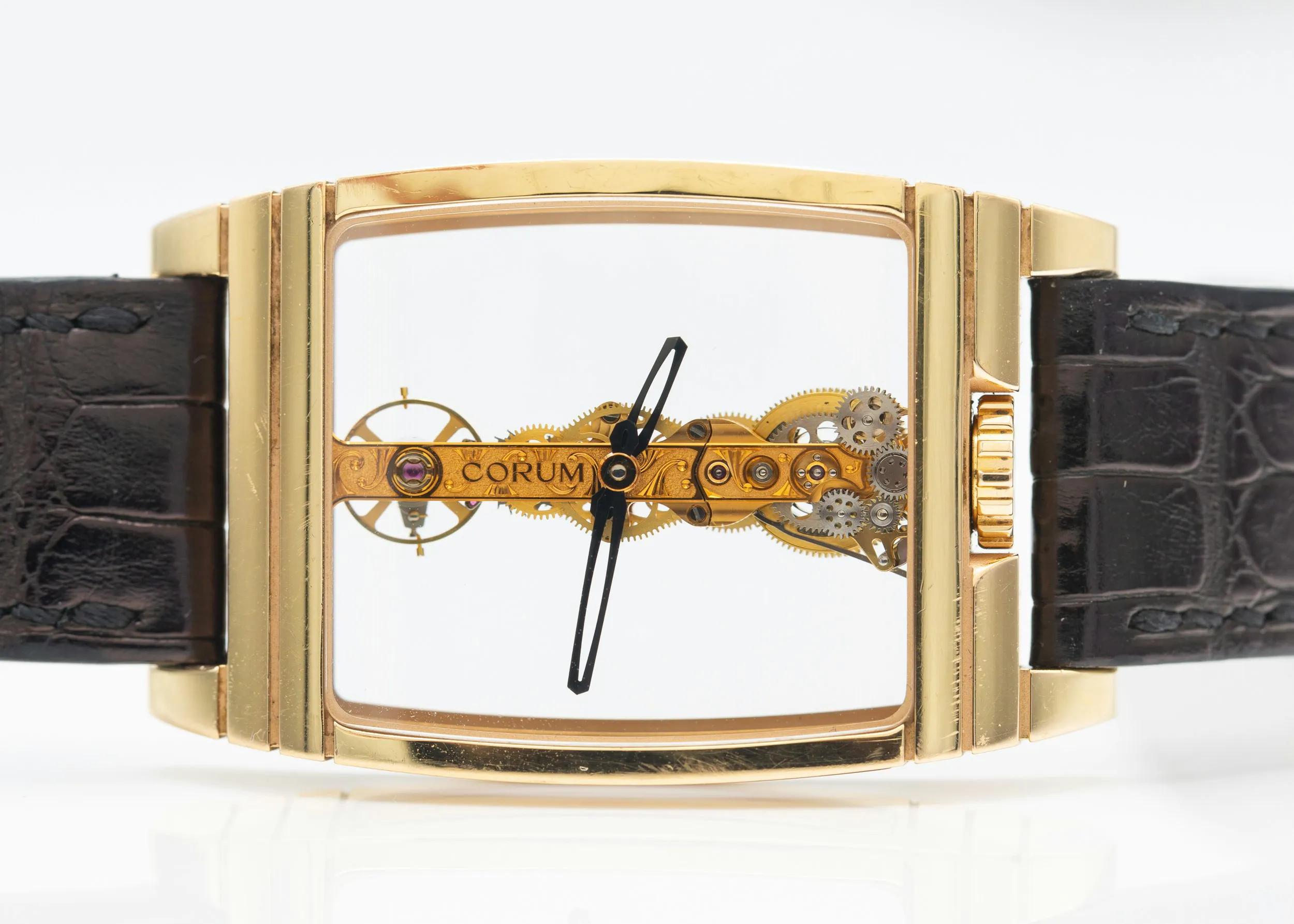 Corum Golden Bridge 113.550.55.F 32mm Yellow gold Skeletonized