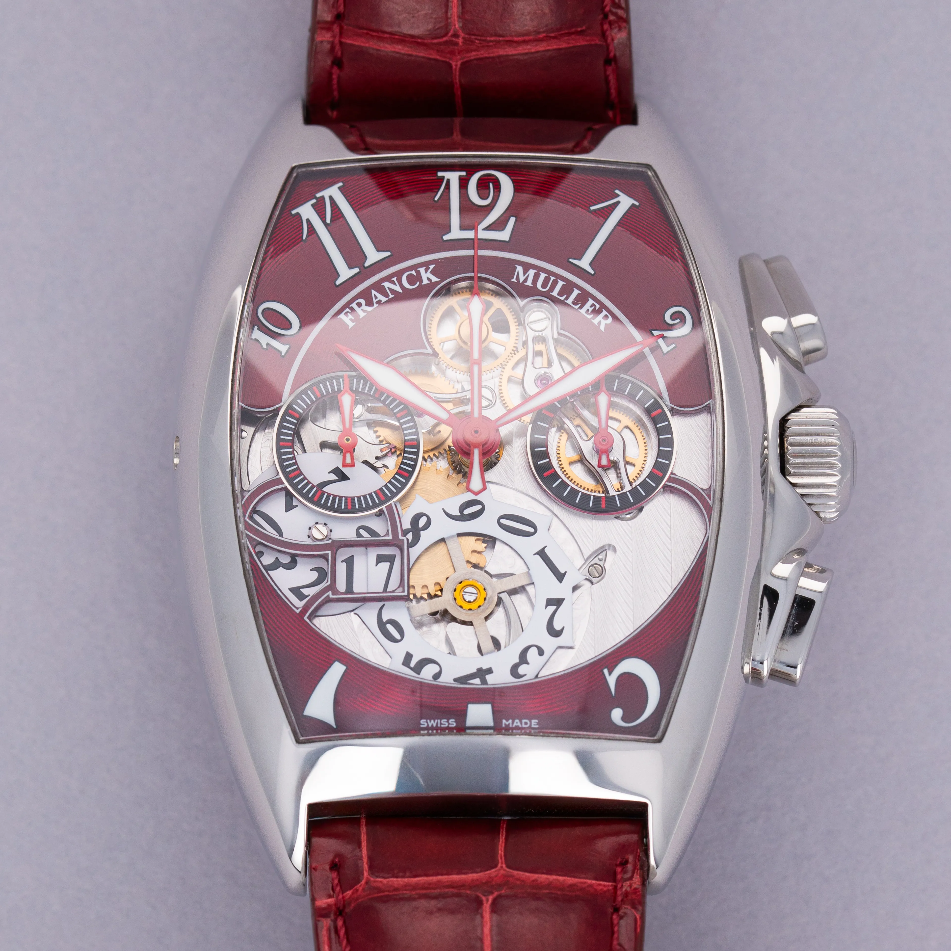 Franck Muller Cintree Curvex 8083 CC GD FO 40mm Stainless steel Red