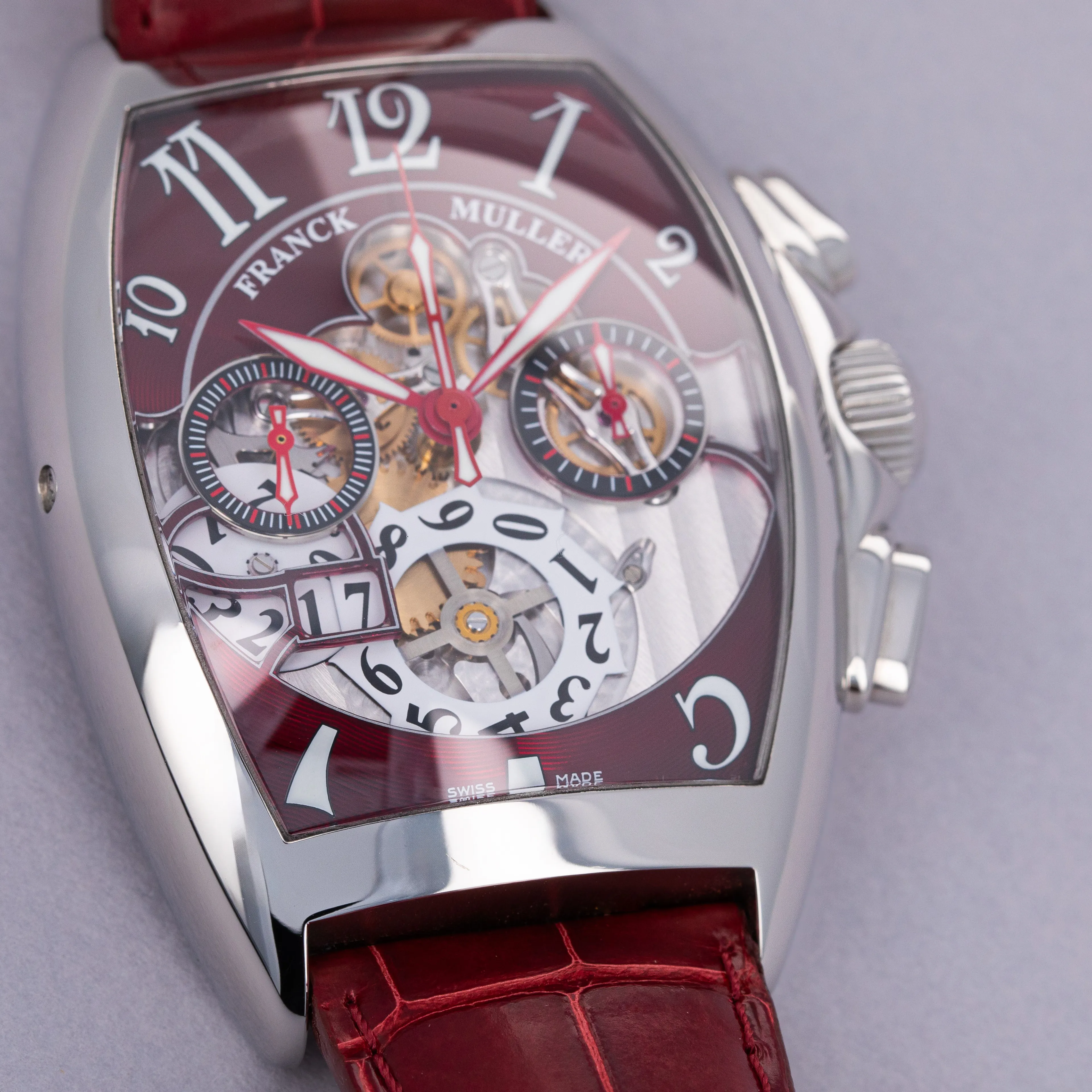 Franck Muller Cintree Curvex 8083 CC GD FO 40mm Stainless steel Red 1