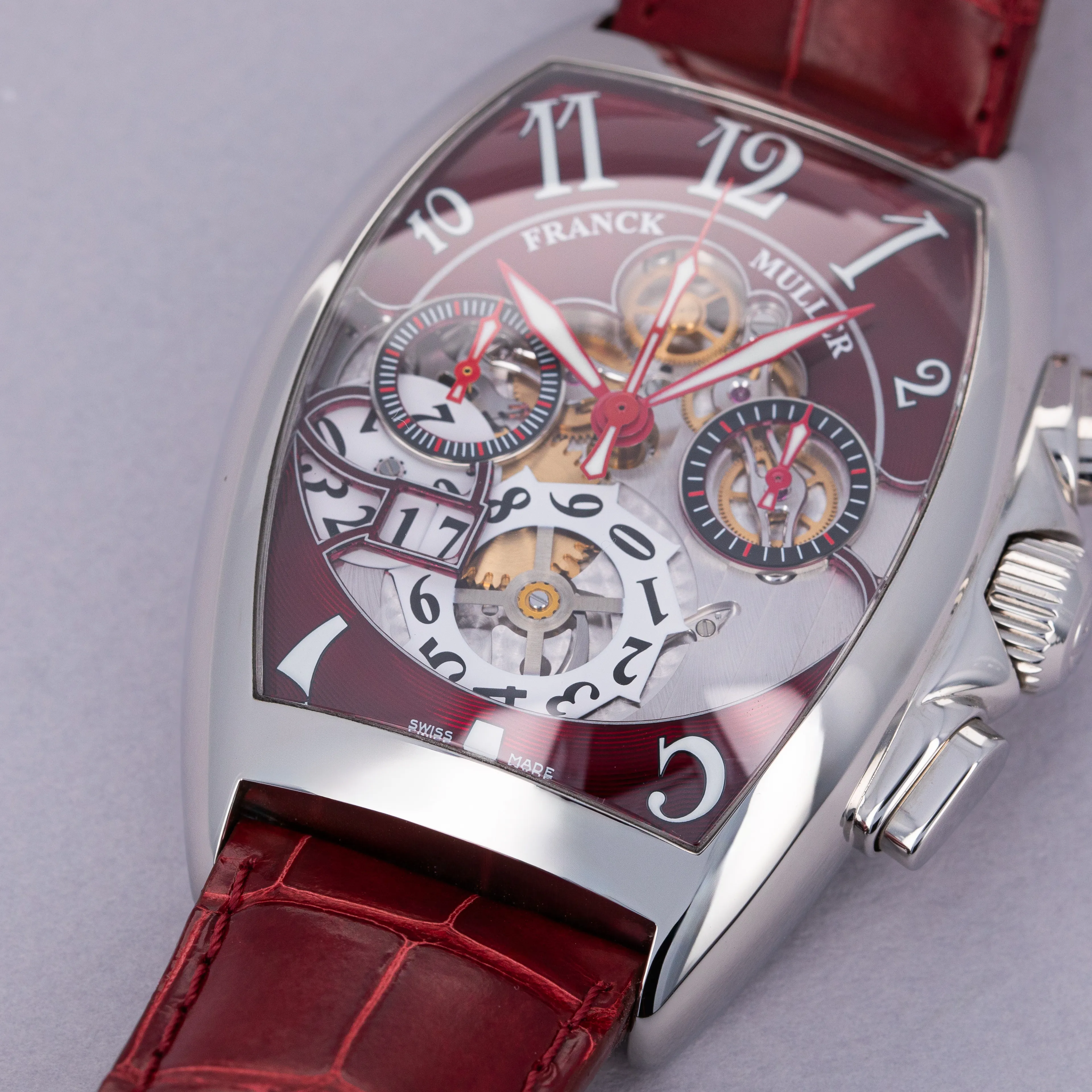 Franck Muller Cintree Curvex 8083 CC GD FO 40mm Stainless steel Red 2