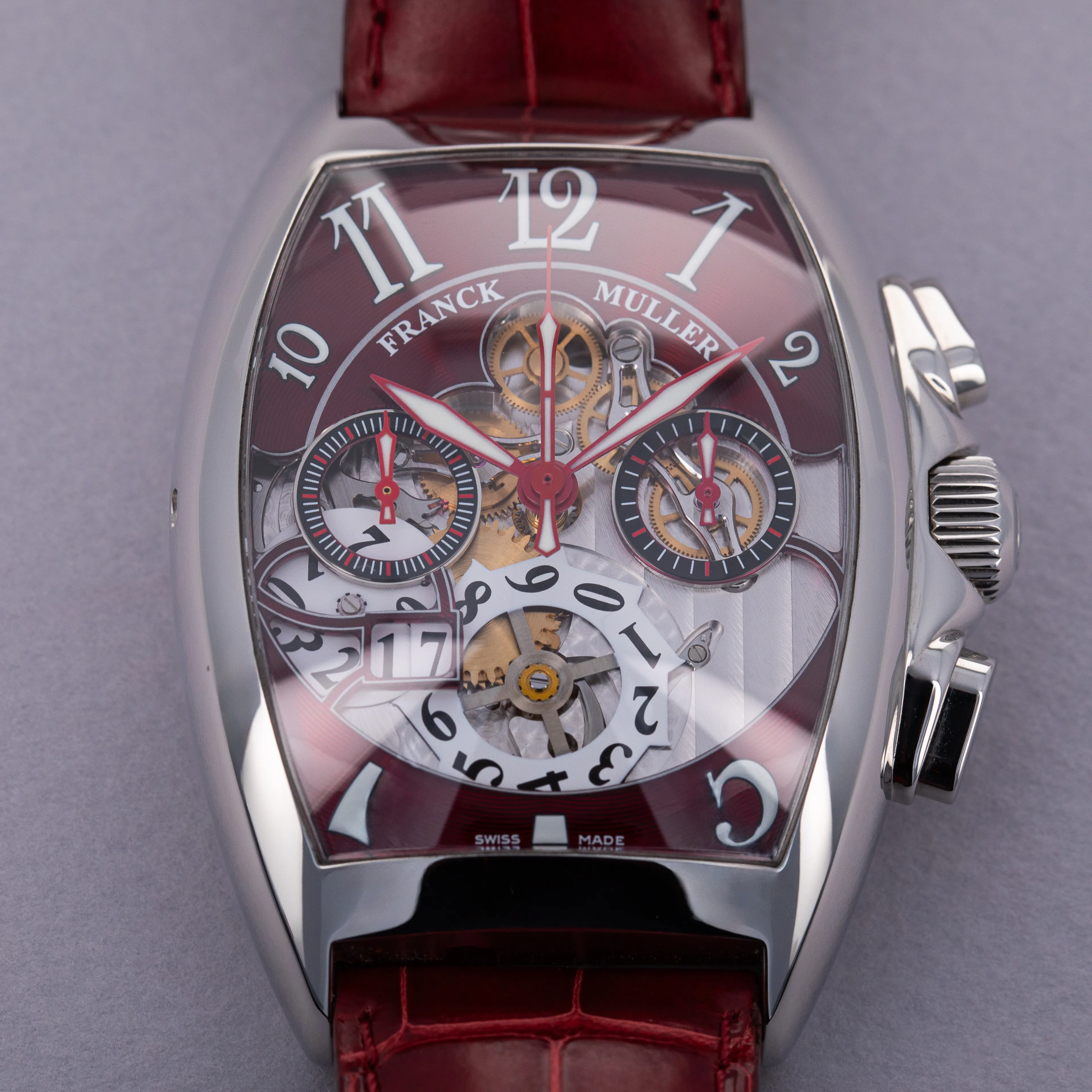 Franck Muller Cintree Curvex 8083 CC GD FO 40mm Stainless steel Red 11