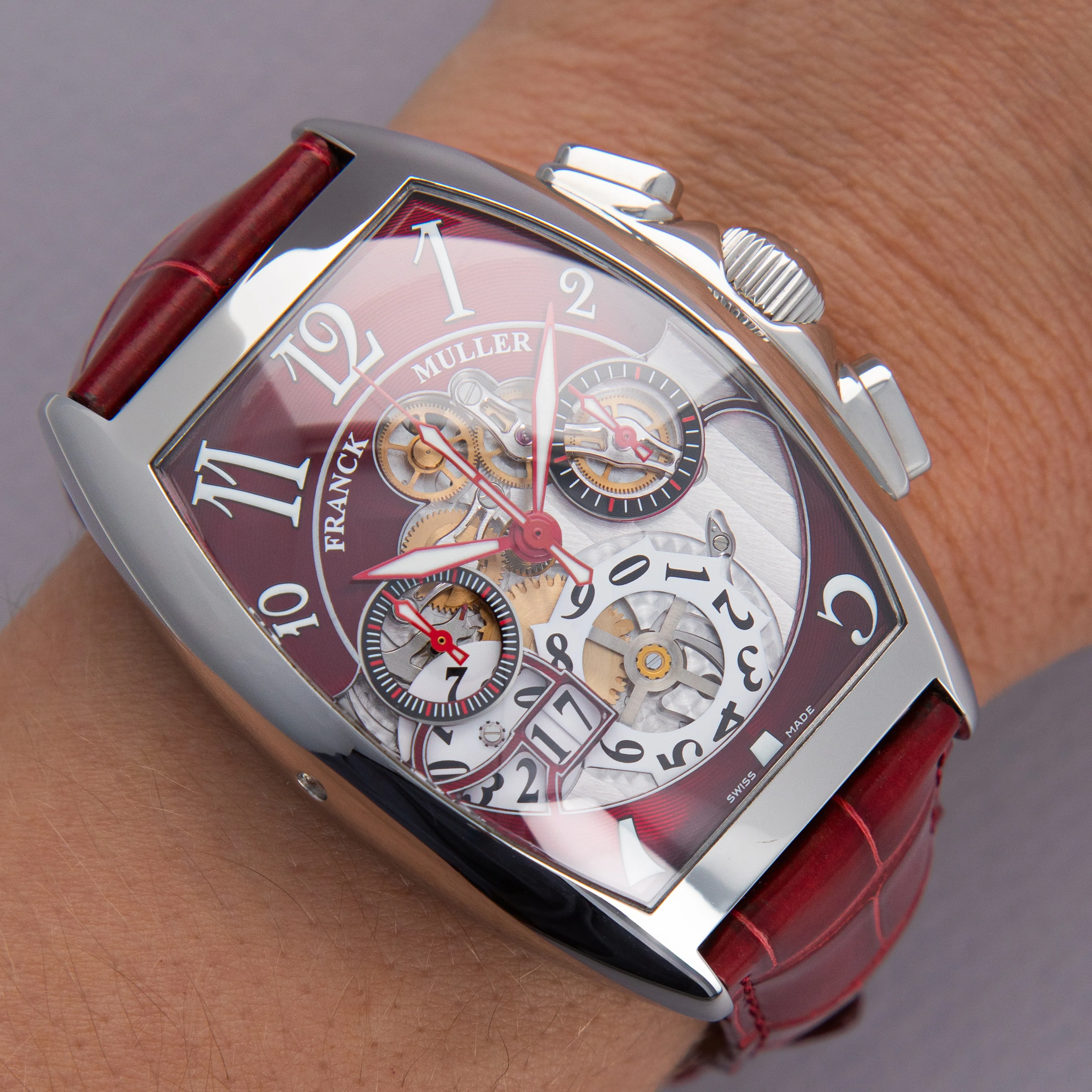 Franck Muller Cintree Curvex 8083 CC GD FO 40mm Stainless steel Red 16