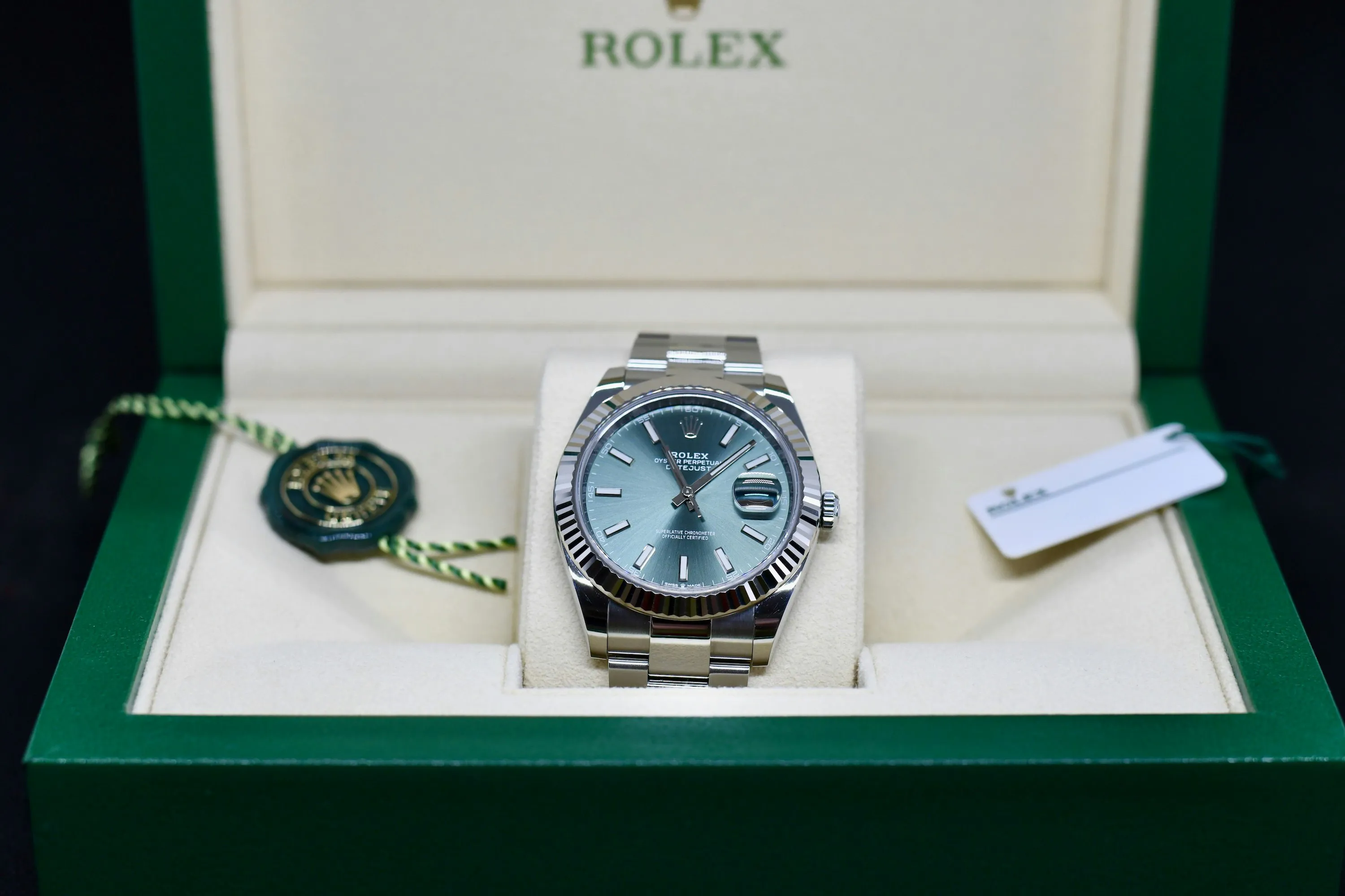 Rolex Datejust 41 126334 41mm White gold and Stainless steel Green 17