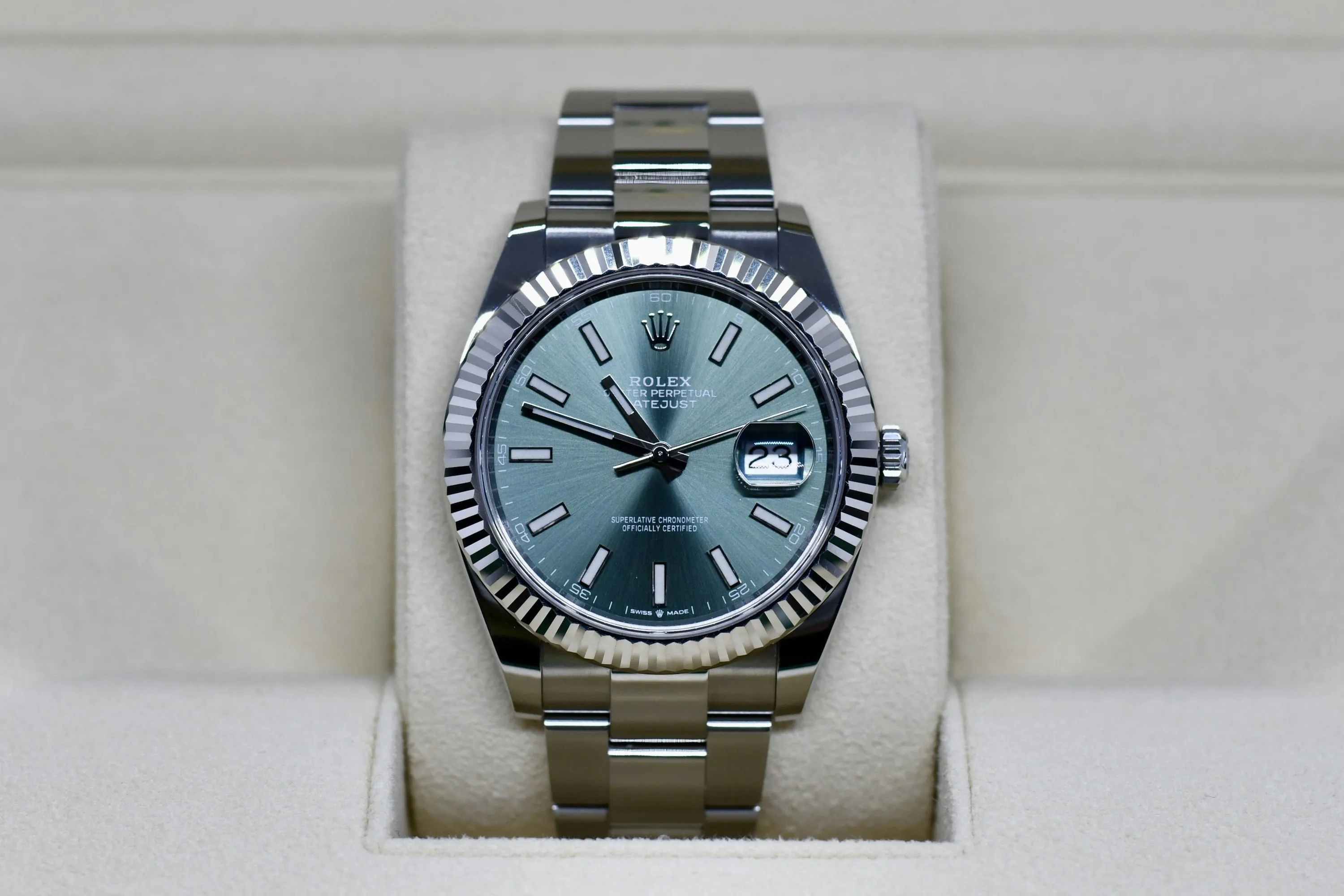 Rolex Datejust 41 126334 41mm White gold and Stainless steel Green 21