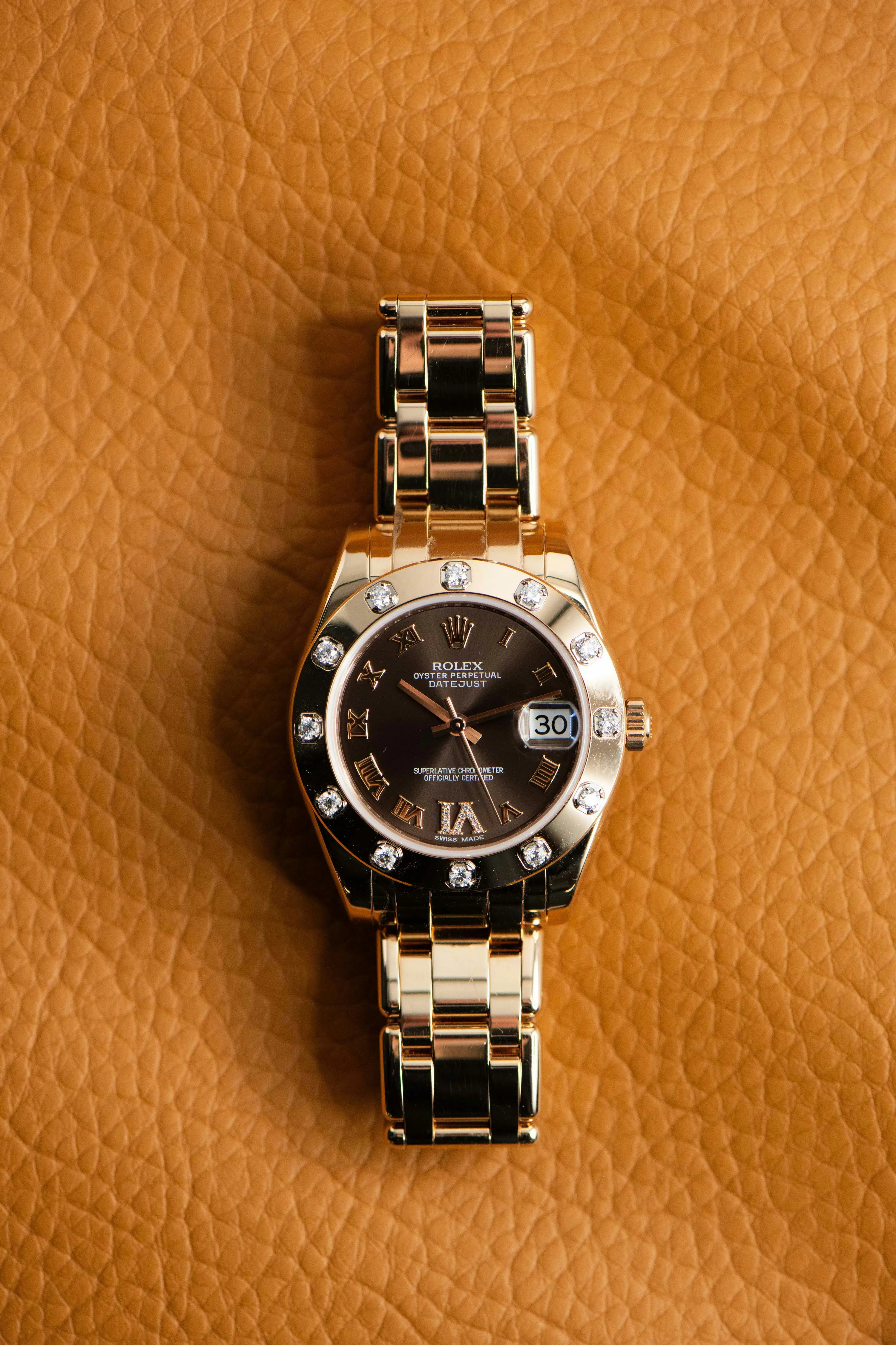 Rolex Pearlmaster 81315 34mm Rose gold Brown 9