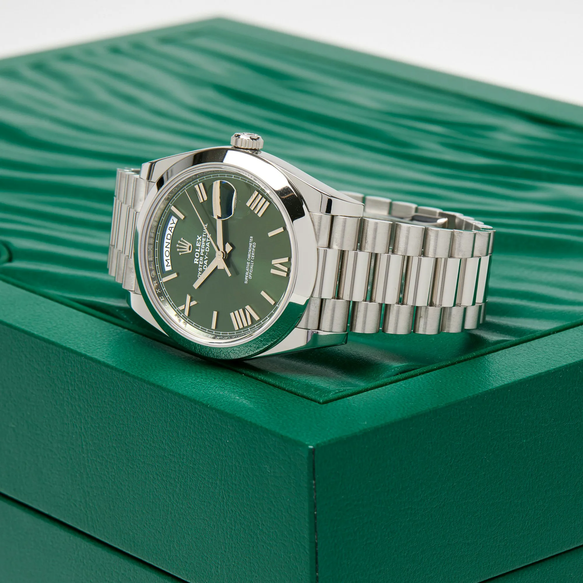 Rolex Day-Date 40 228206 40mm Platinum Green 1