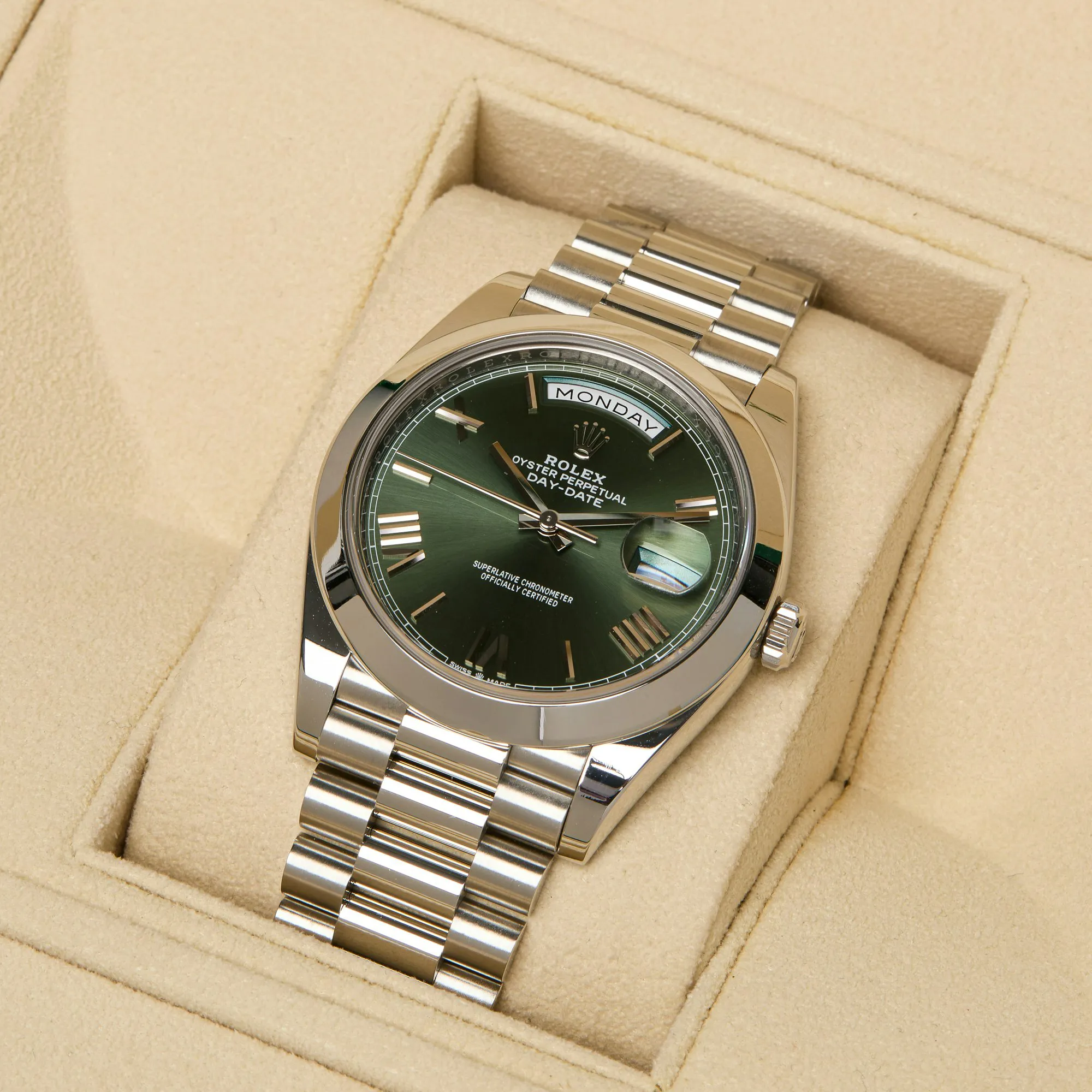 Rolex Day-Date 40 228206 40mm Platinum Green 21