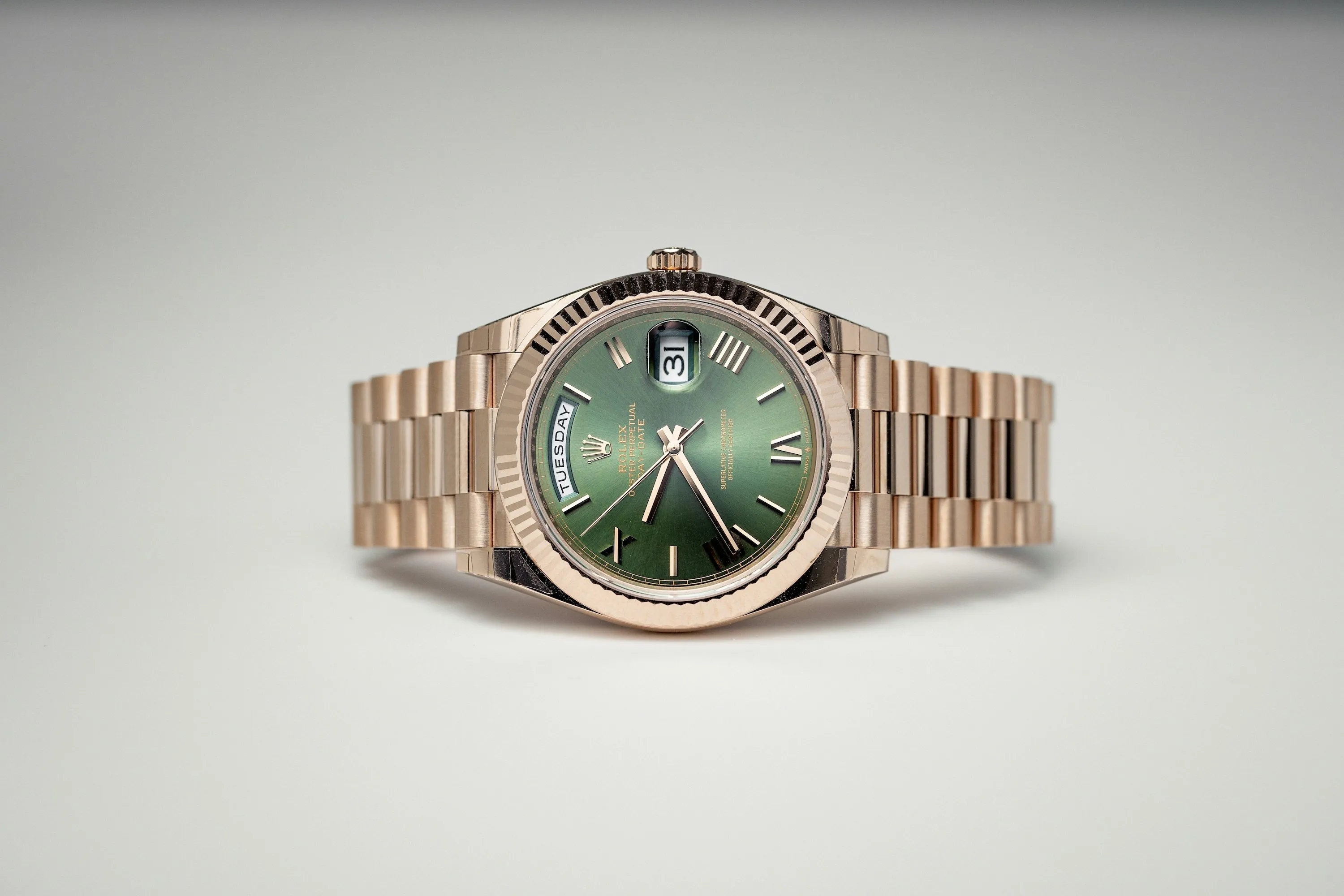 Rolex Day-Date 40 228235 40mm Rose gold Green 2