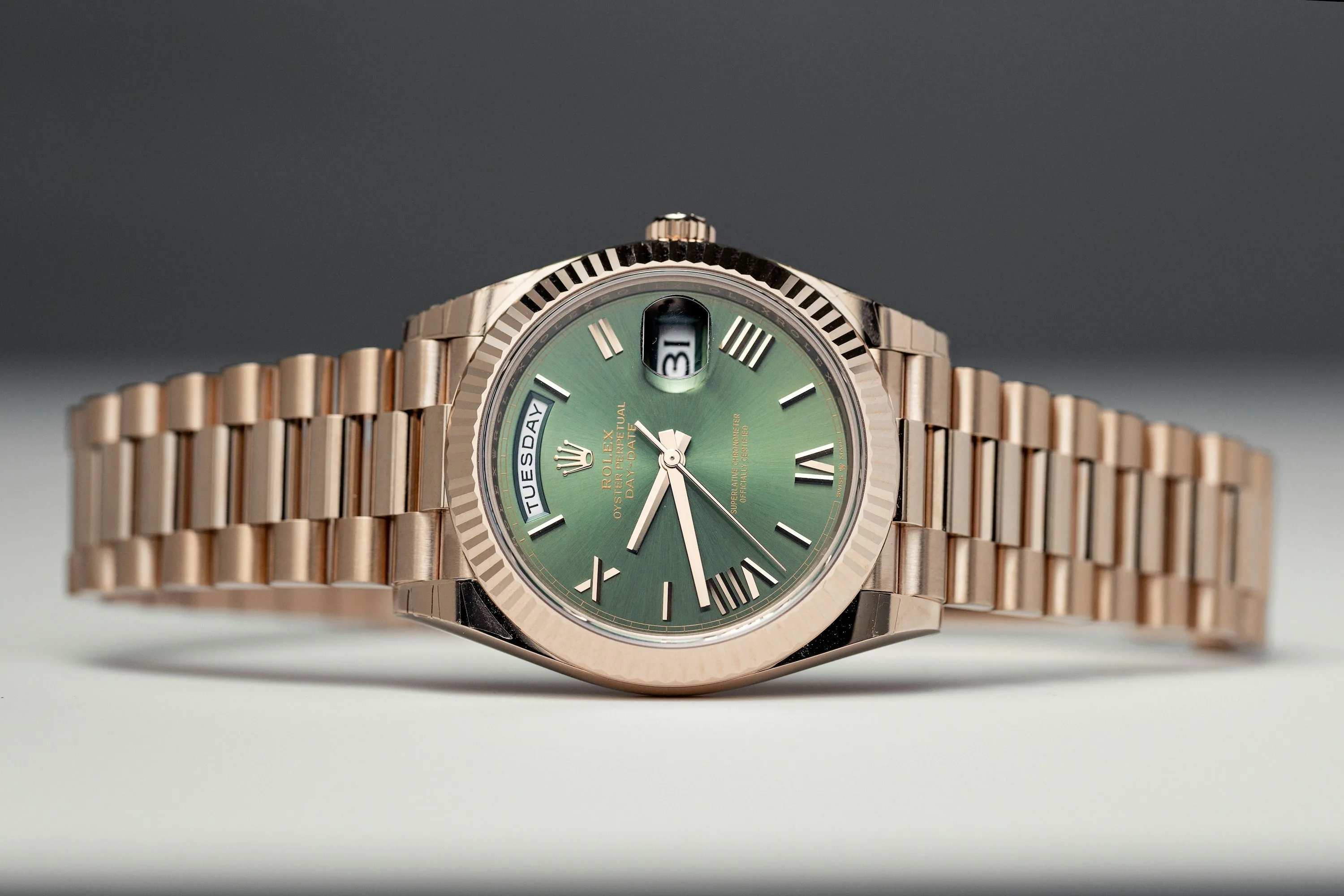 Rolex Day-Date 40 228235 40mm Rose gold Green 3