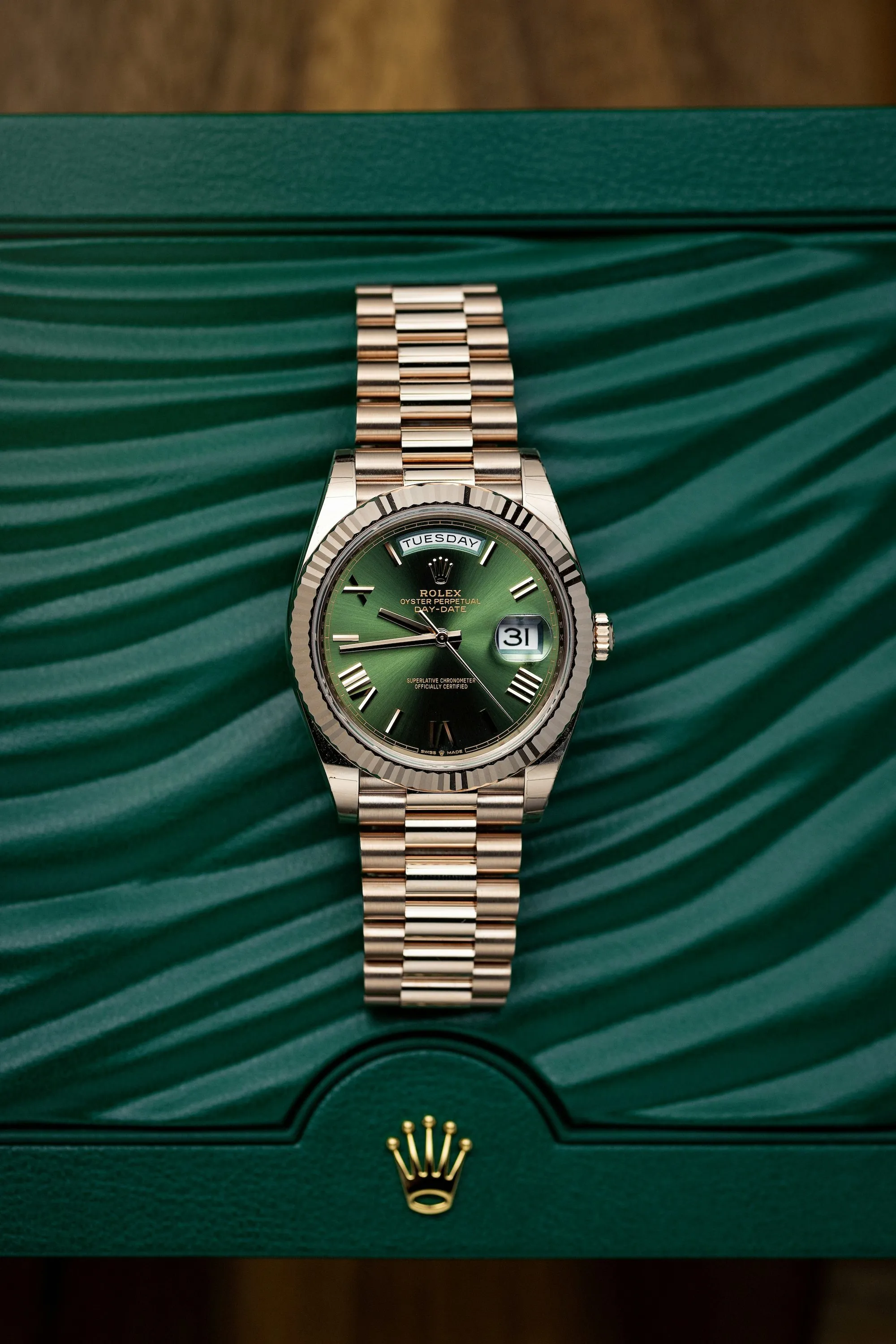 Rolex Day-Date 40 228235 40mm Rose gold Green 13