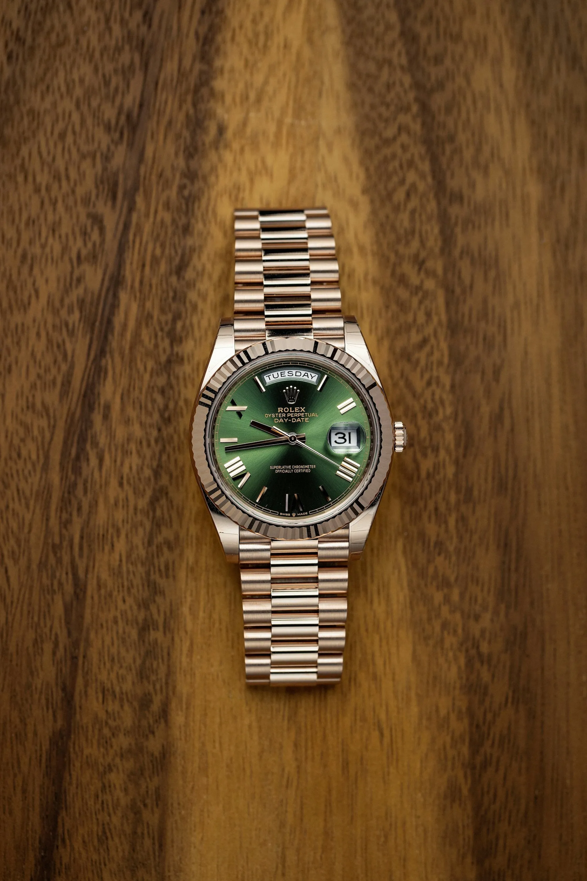 Rolex Day-Date 40 228235 40mm Rose gold Green 14