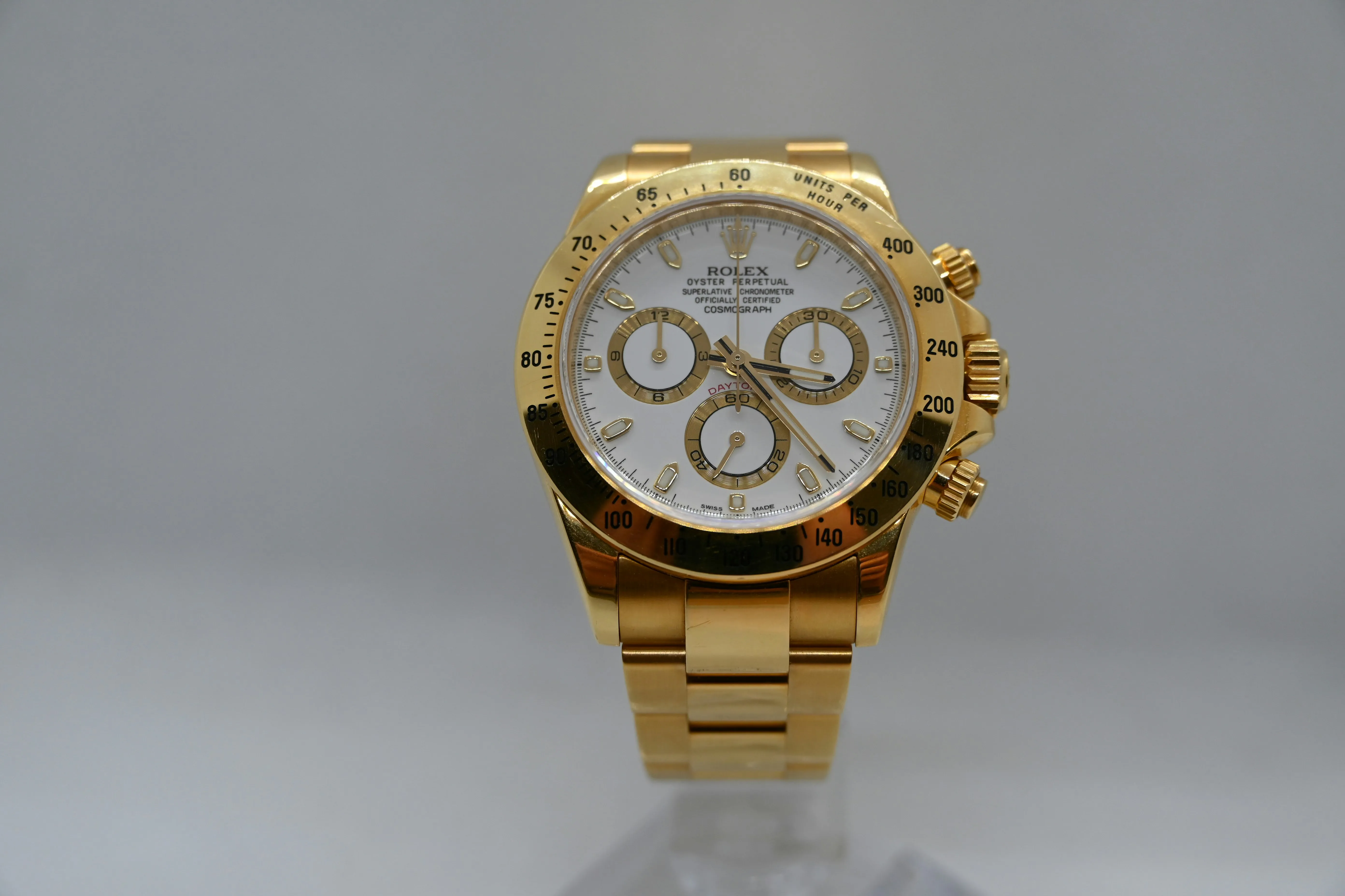 Rolex Daytona 116528 40mm Yellow gold White 9