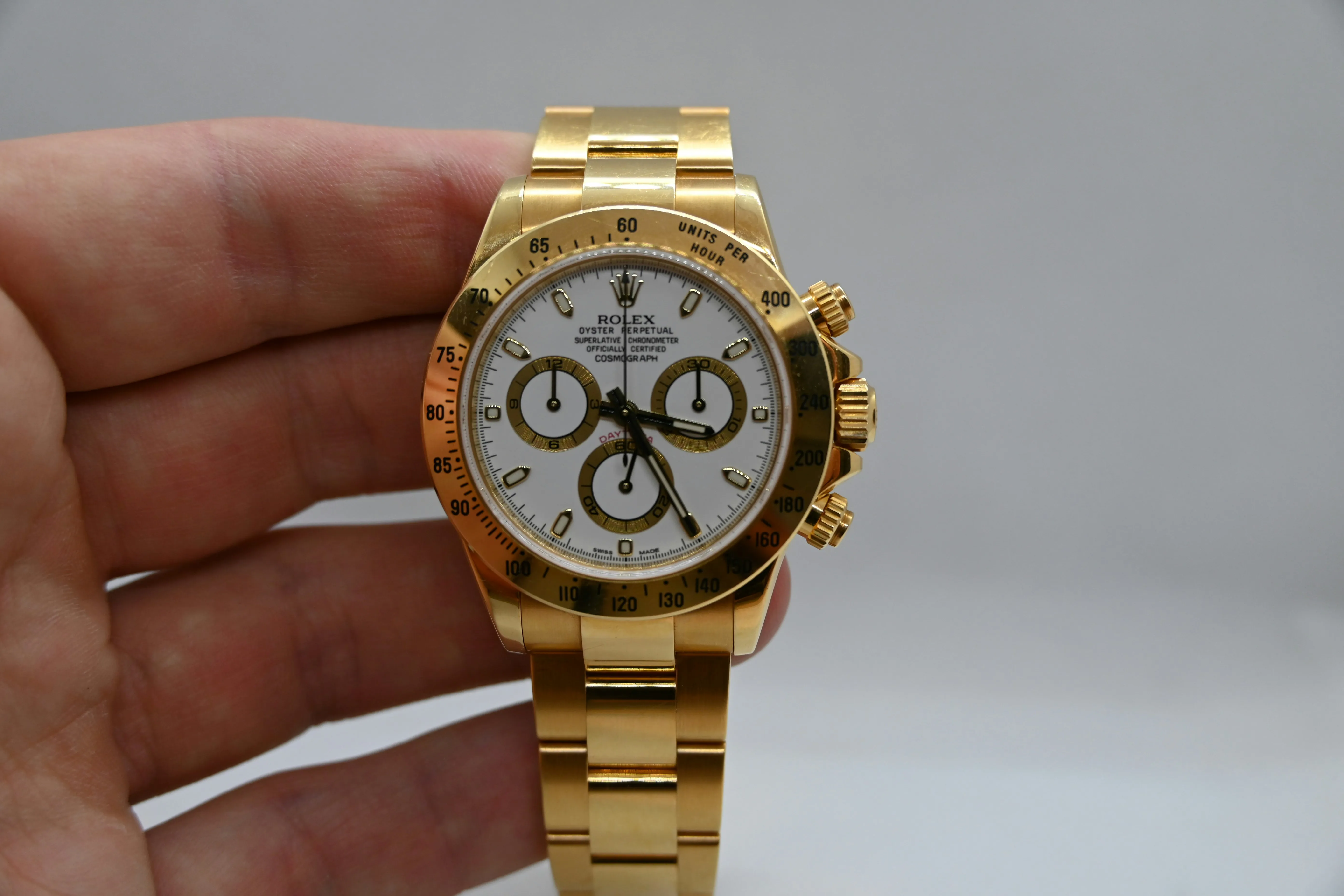 Rolex Daytona 116528 40mm Yellow gold White 11