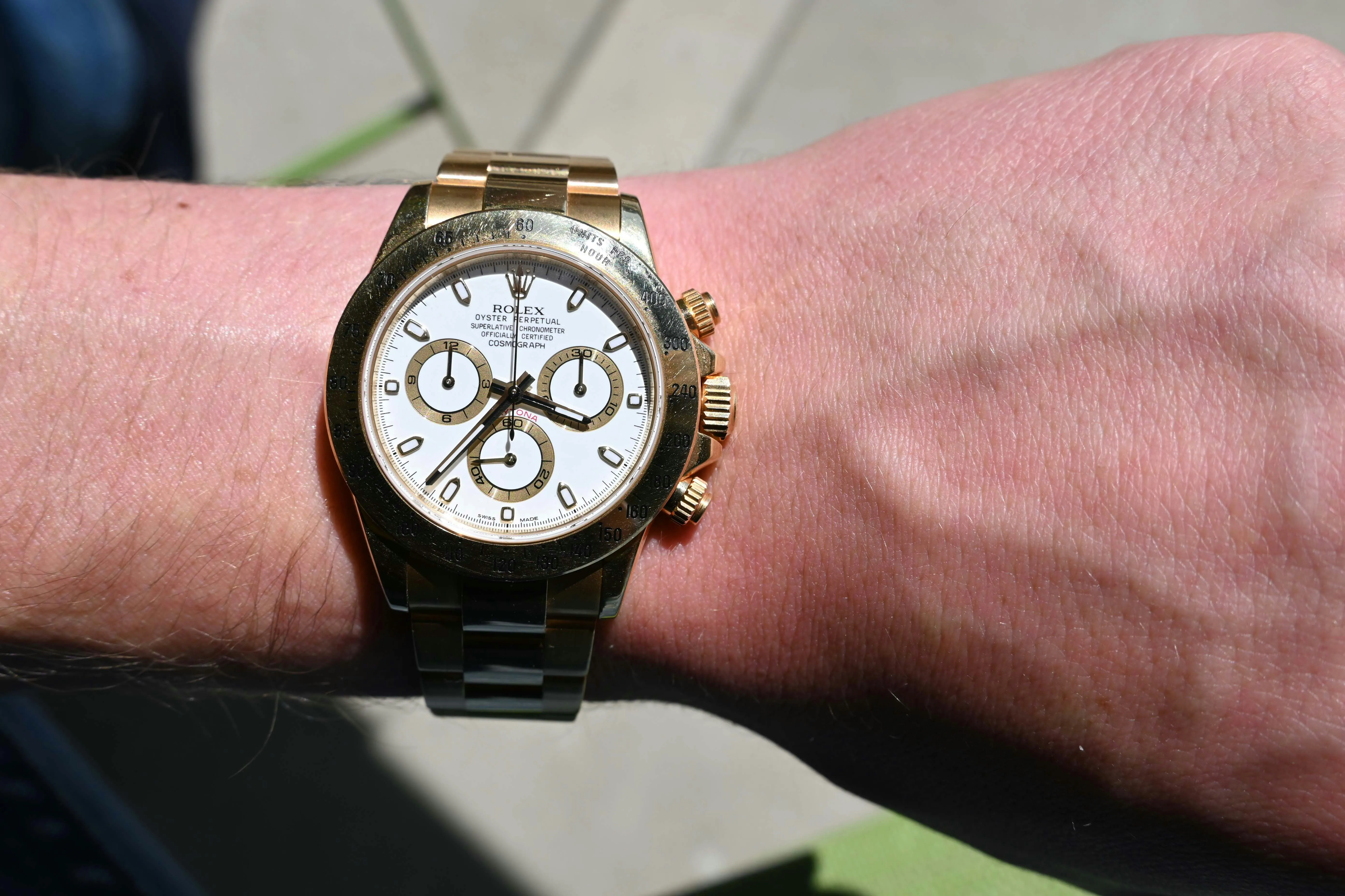 Rolex Daytona 116528 40mm Yellow gold White 18