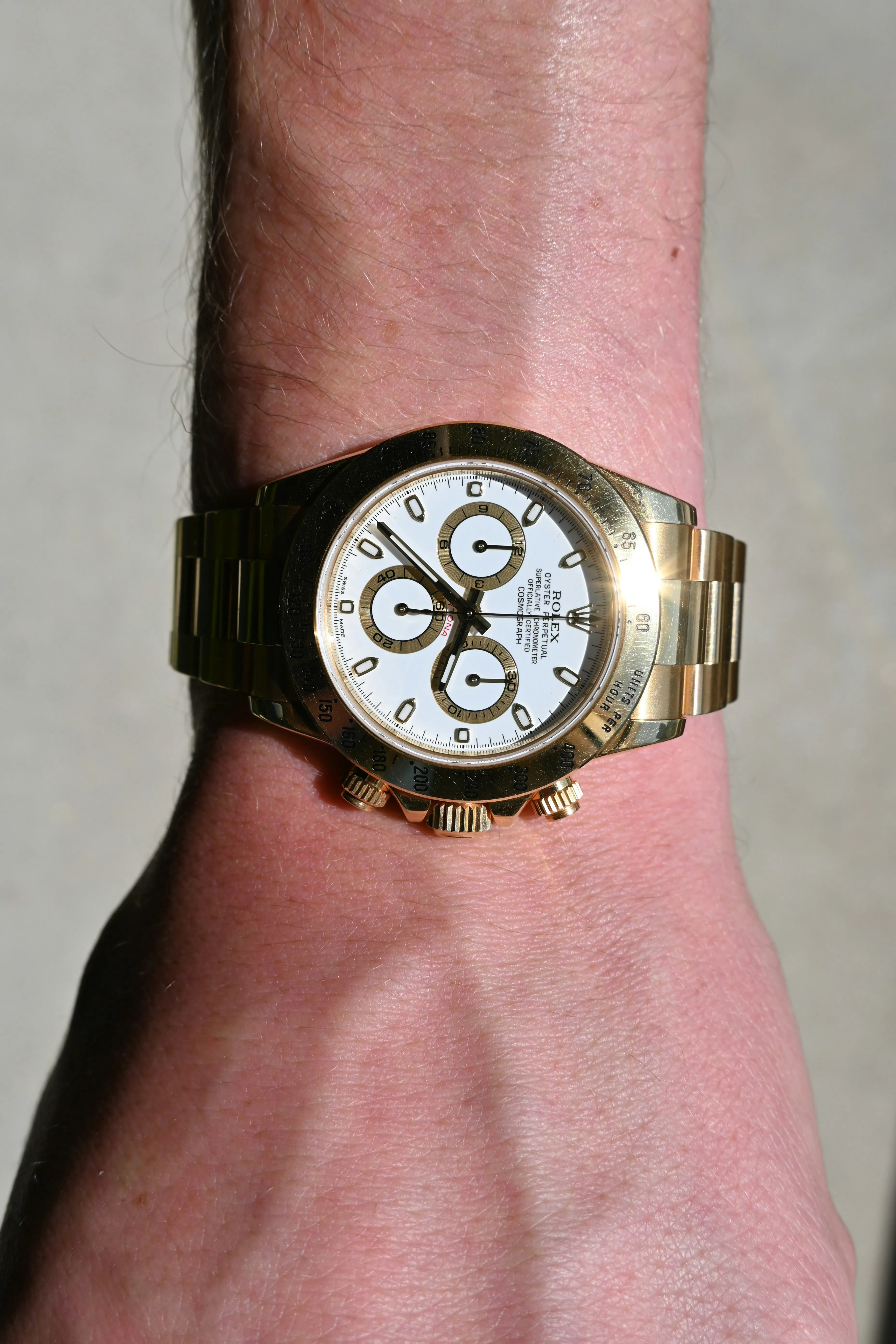 Rolex Daytona 116528 40mm Yellow gold White 19