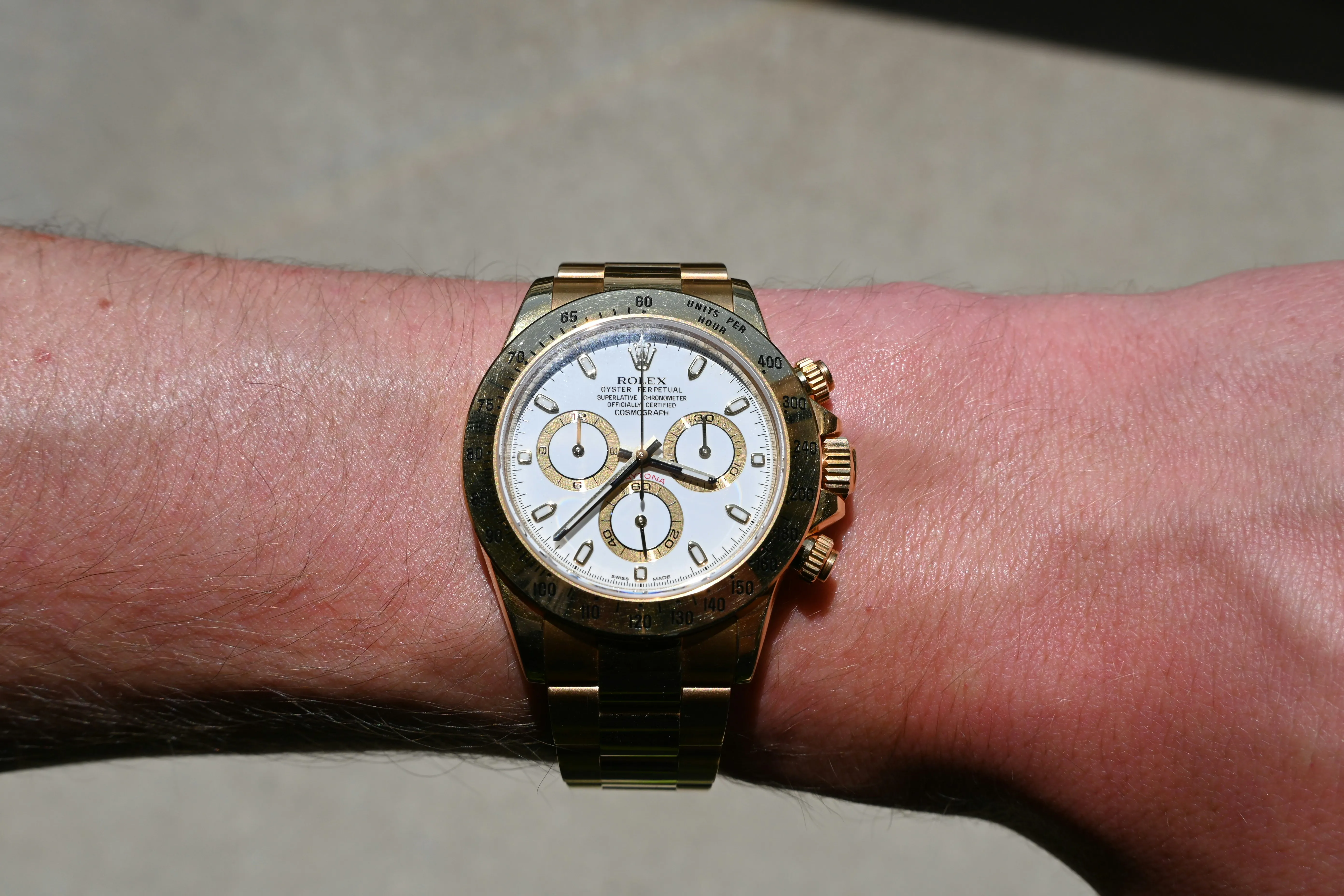 Rolex Daytona 116528 40mm Yellow gold White 21