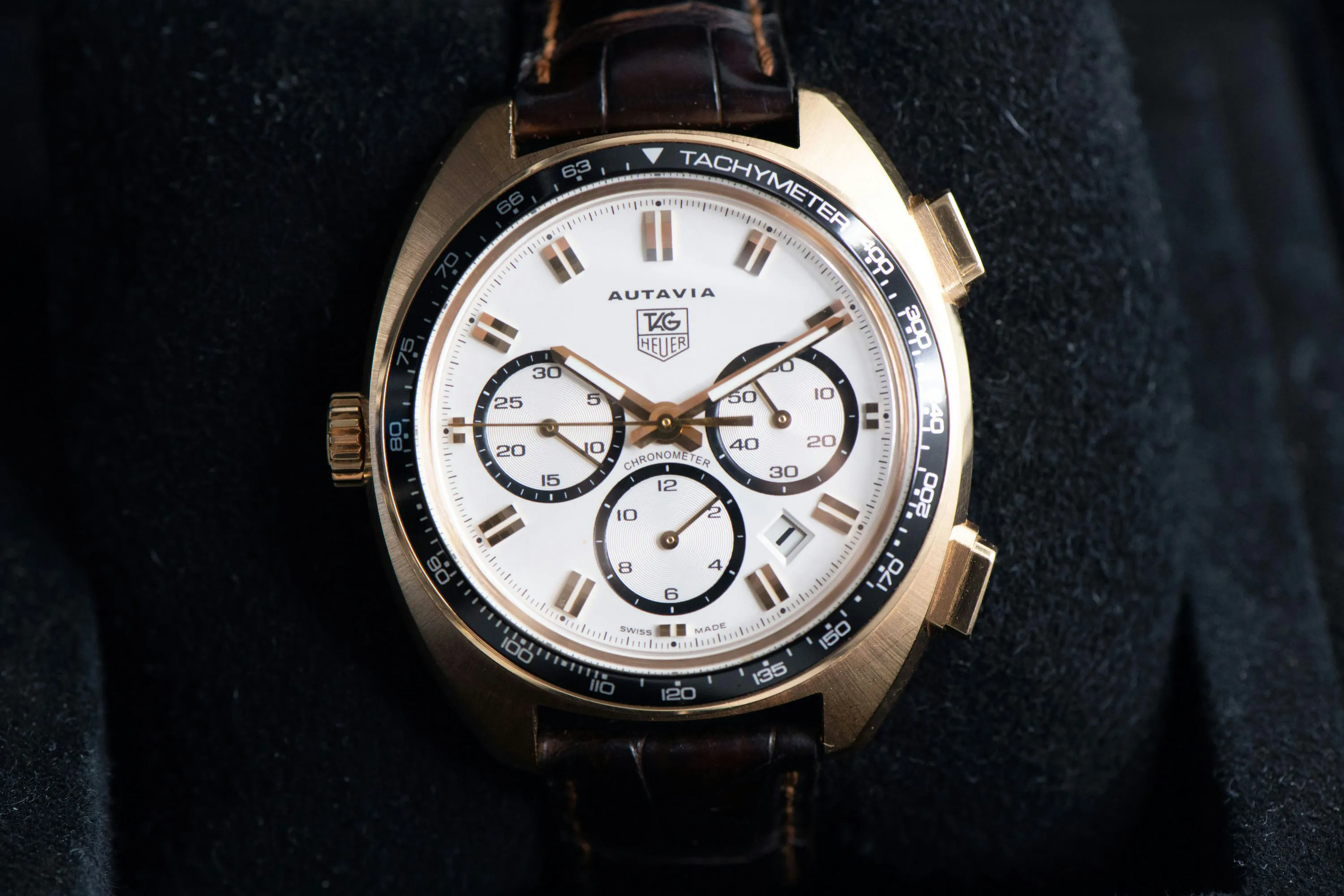 TAG Heuer Autavia CY5140.FC8158 43mm Rose gold White