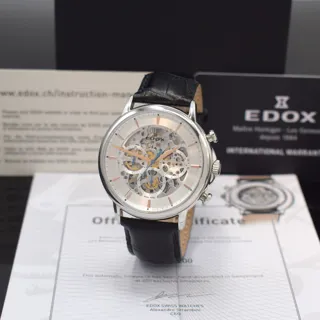 Edox 44mm Stainless steel Silver